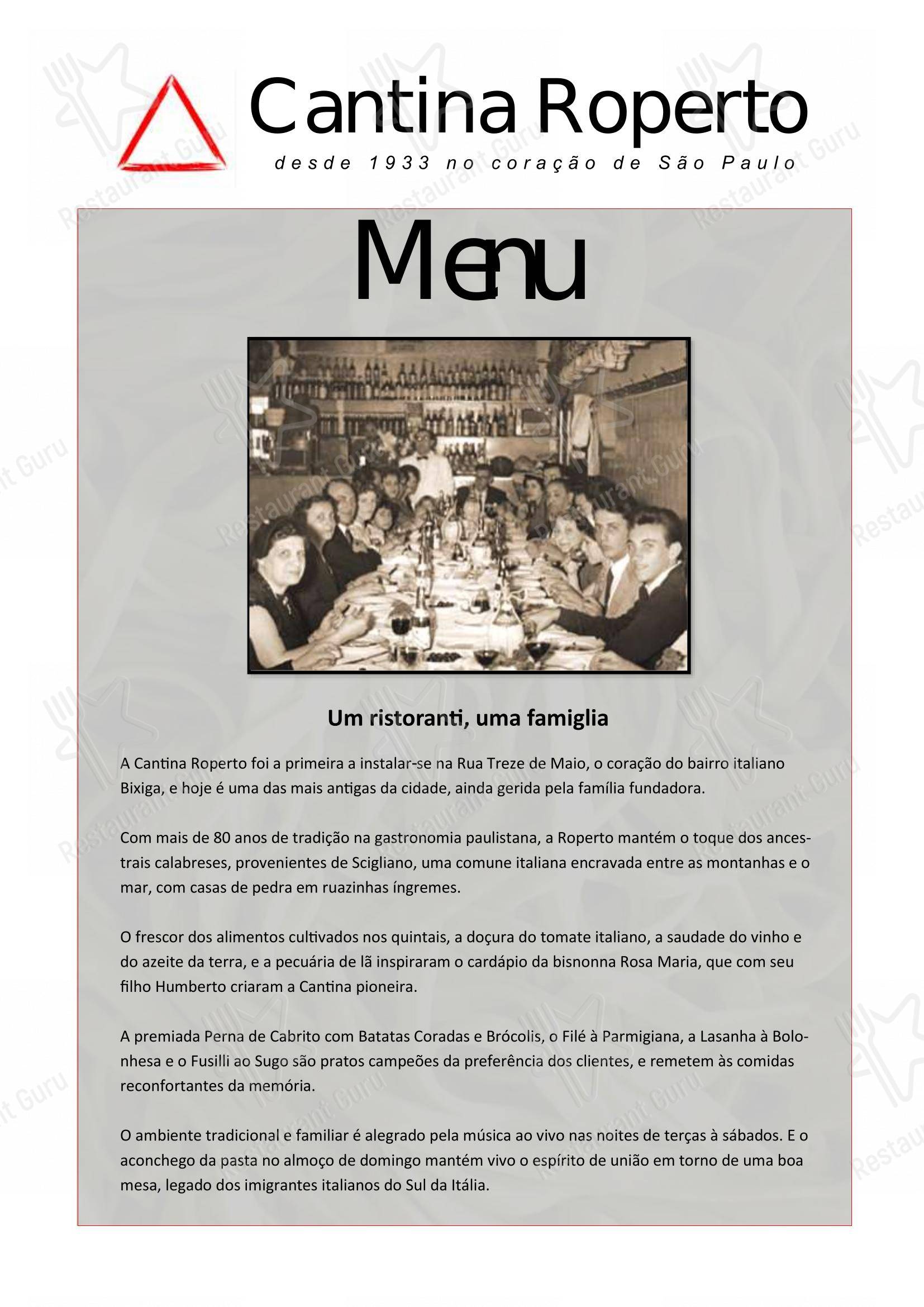 Empório Cantina Roperto em São Paulo - Menu