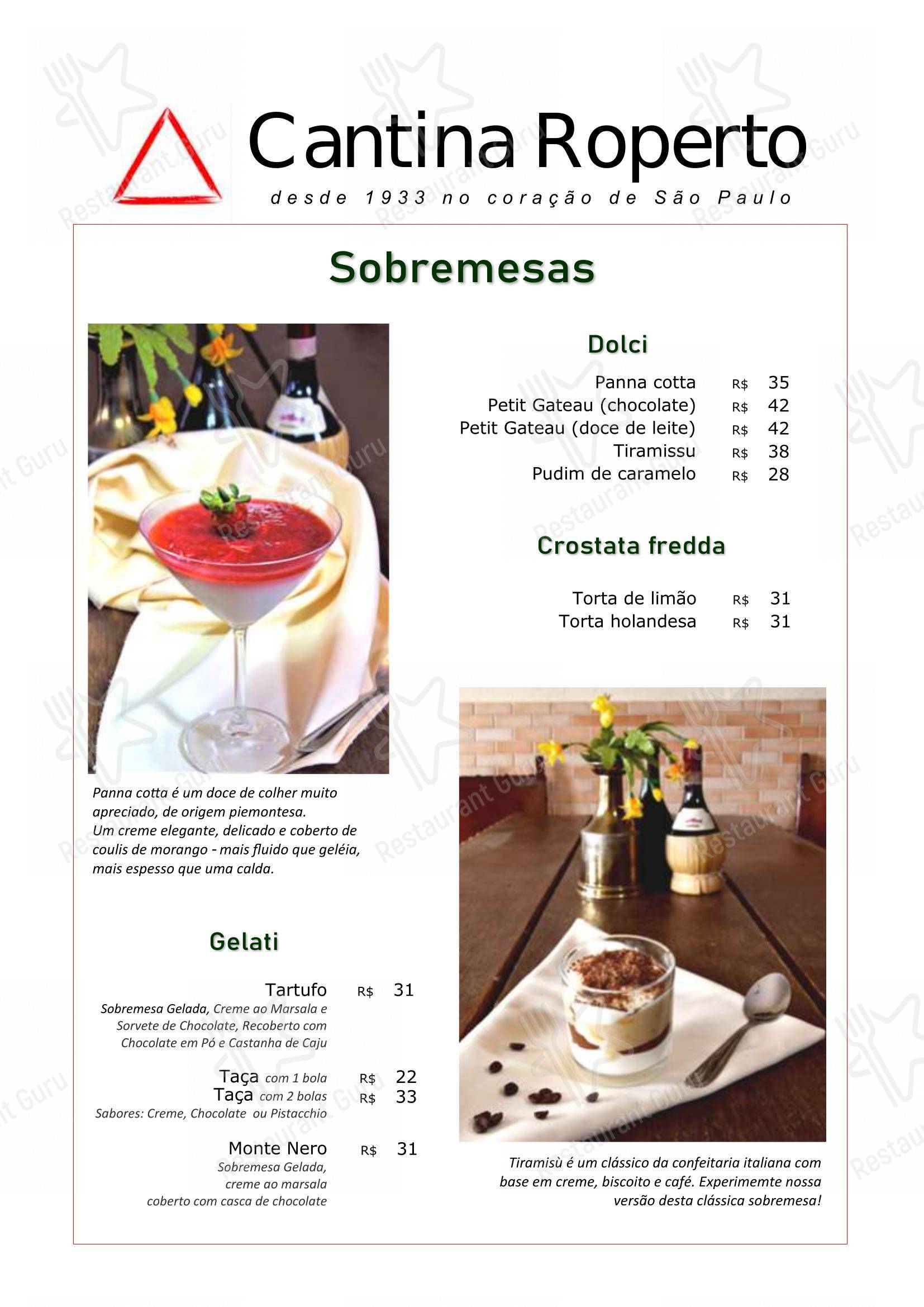 Empório Cantina Roperto em São Paulo - Menu
