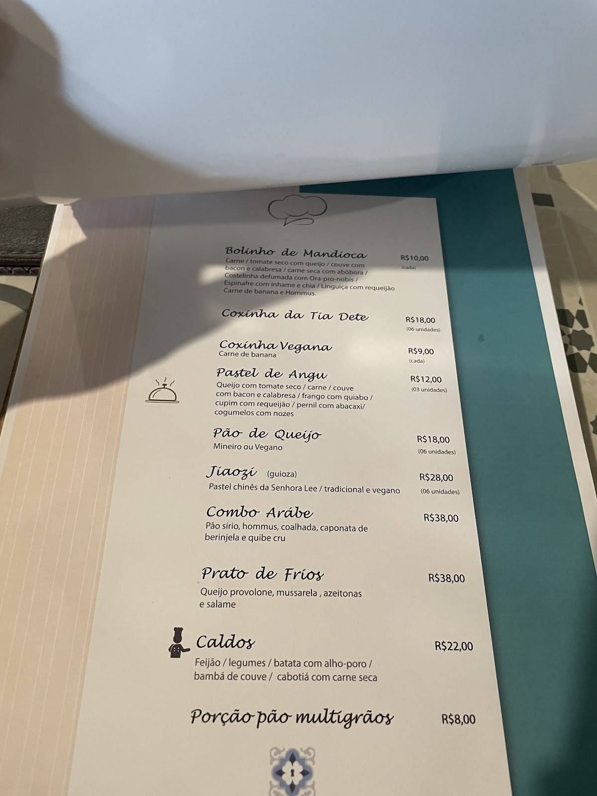 Empório com Arte cardápio