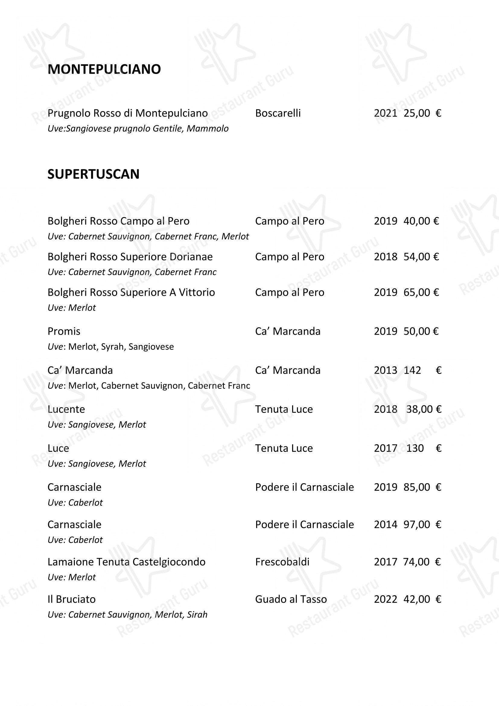 Menu bar per Enoteca Frisson in Vernante