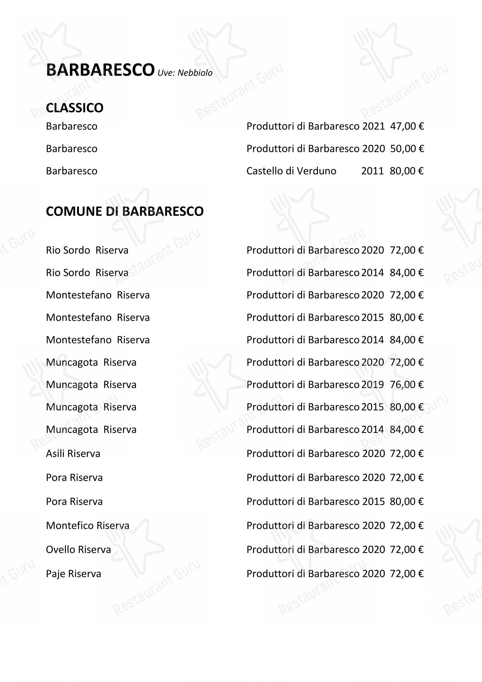 Menu bar per Enoteca Frisson pub & bar