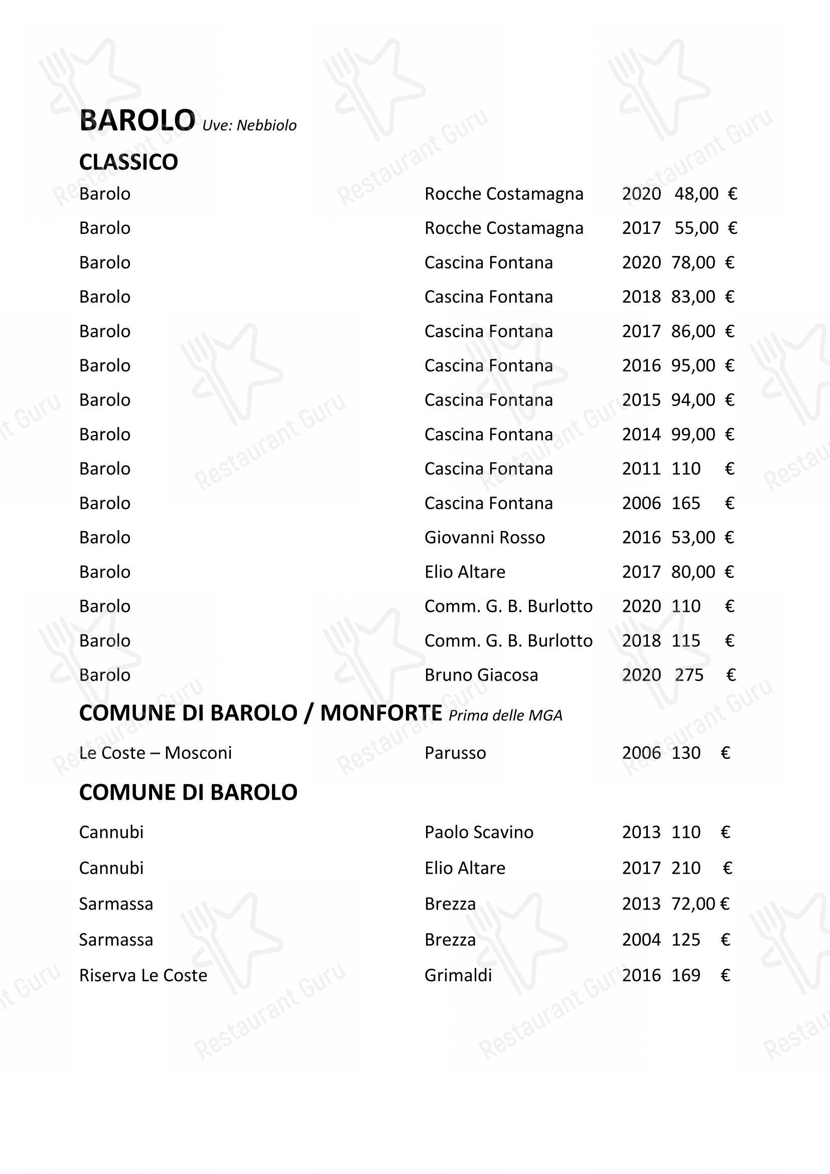Enoteca Frisson in Vernante - Menu bar