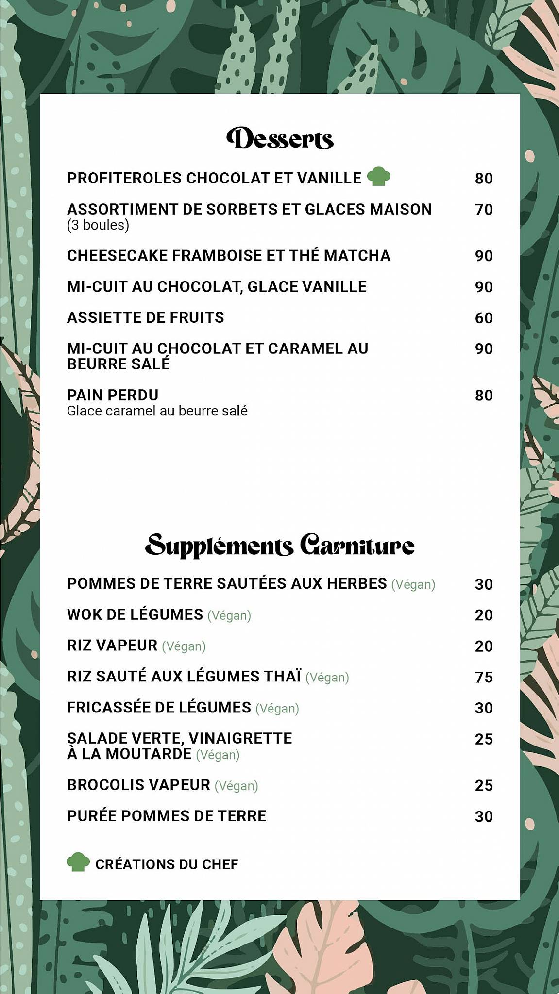 Menu de Entrepotes