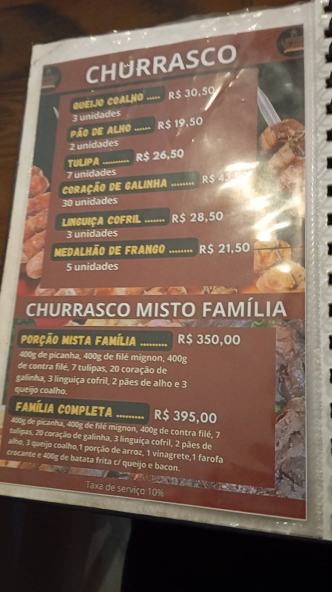 Espetaria do Leonel cardápio