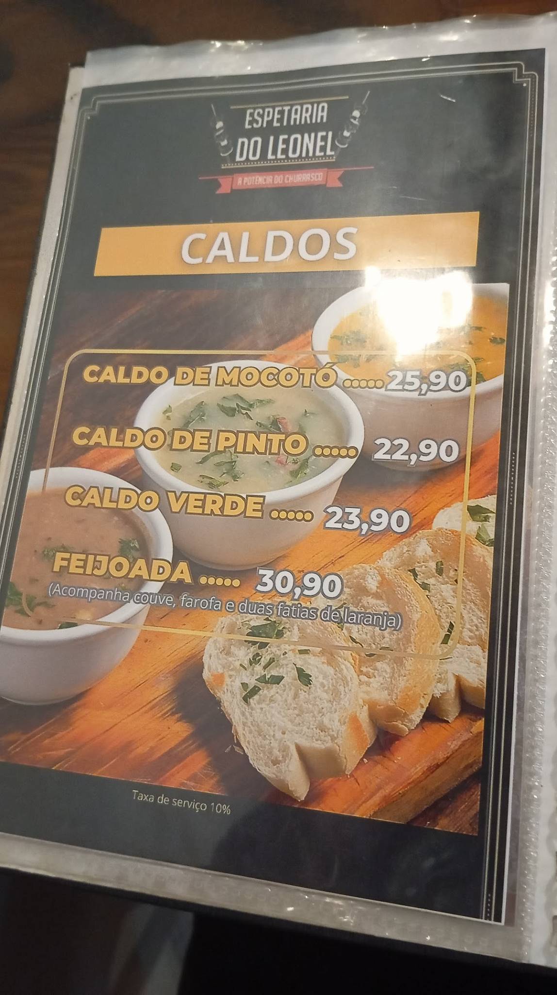 Espetaria do Leonel cardápio