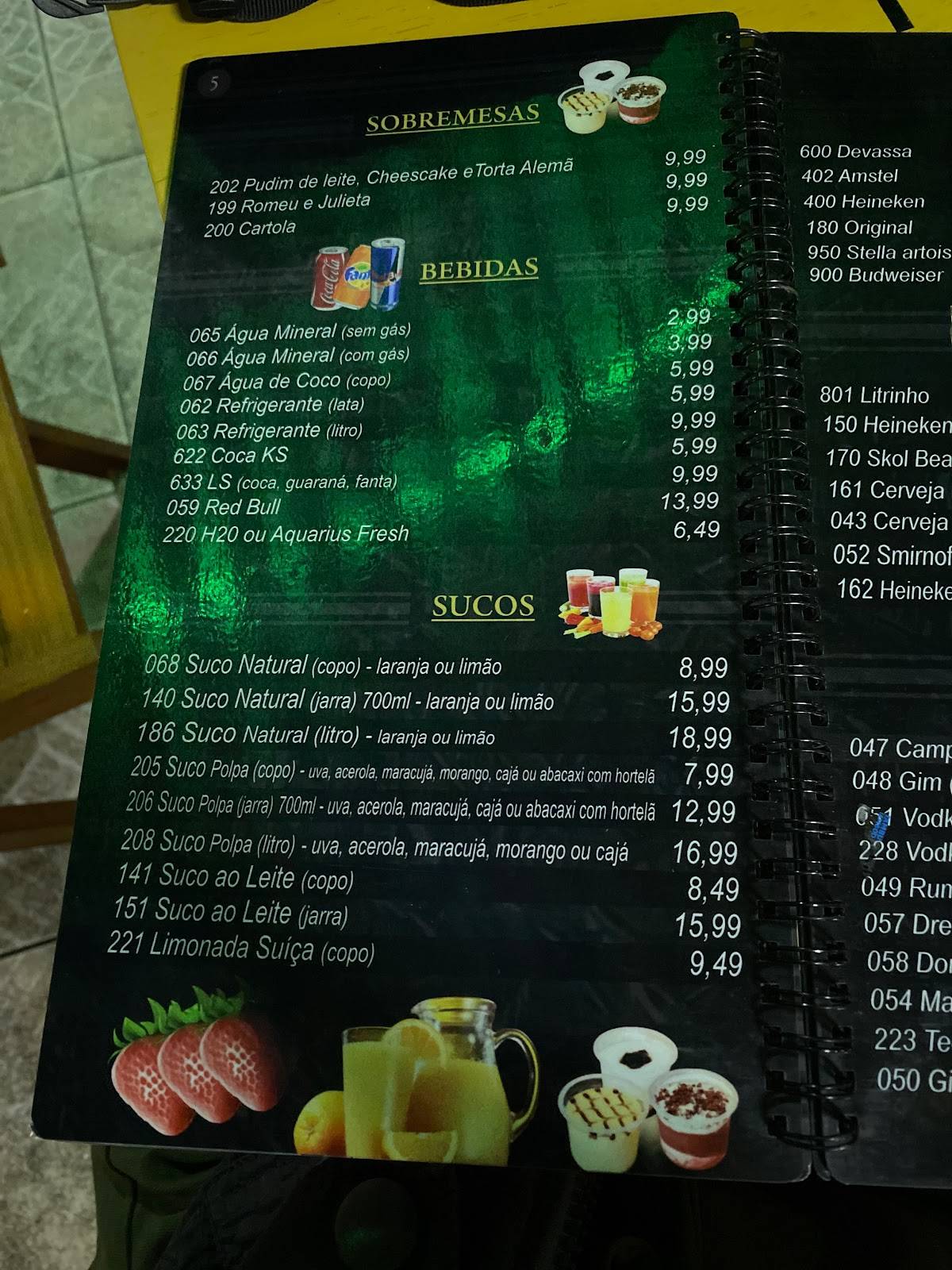 Espetinho do Lucas cardápio