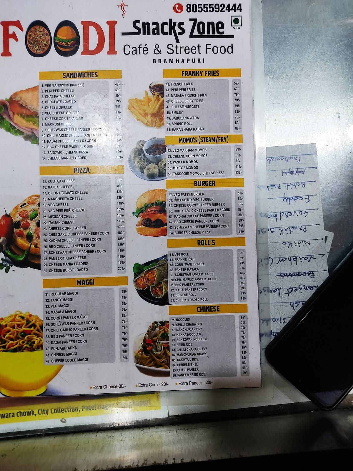 FOODI SNACK ZONE - Best Cafe In Brahmapuri Best Fast Food In Brahmapuri Best Cake Cafe In Brahmapuri menu