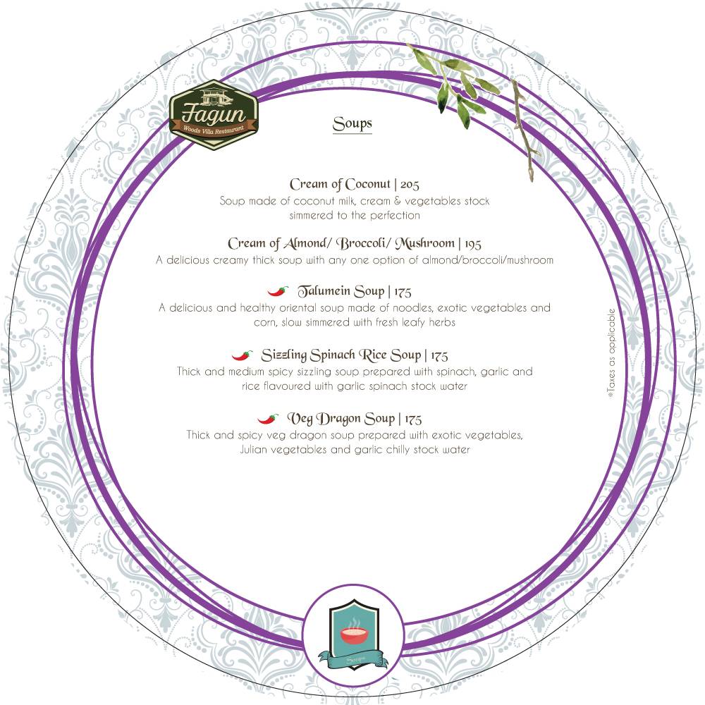 Fagun Restaurant menu