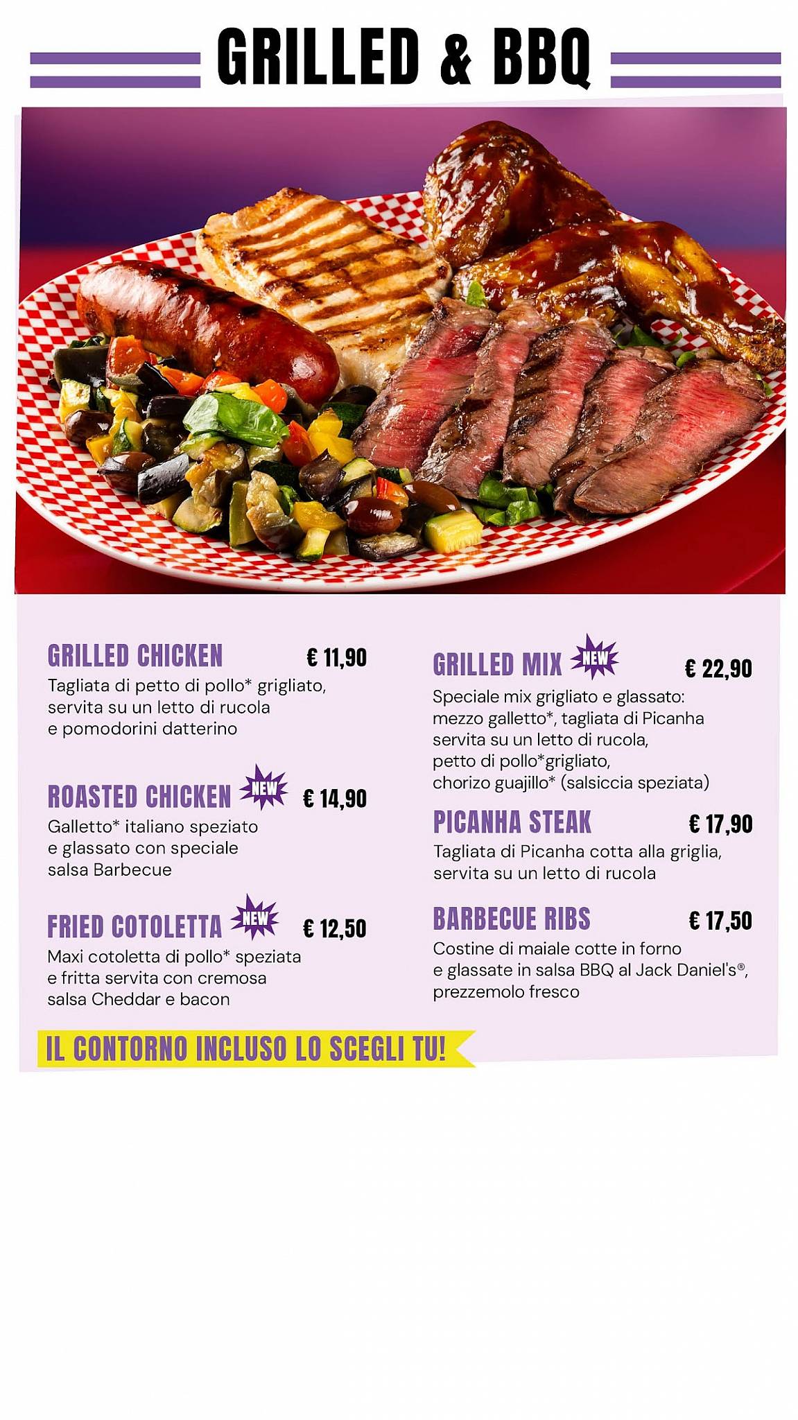 Menu di America Graffiti - Roma 
