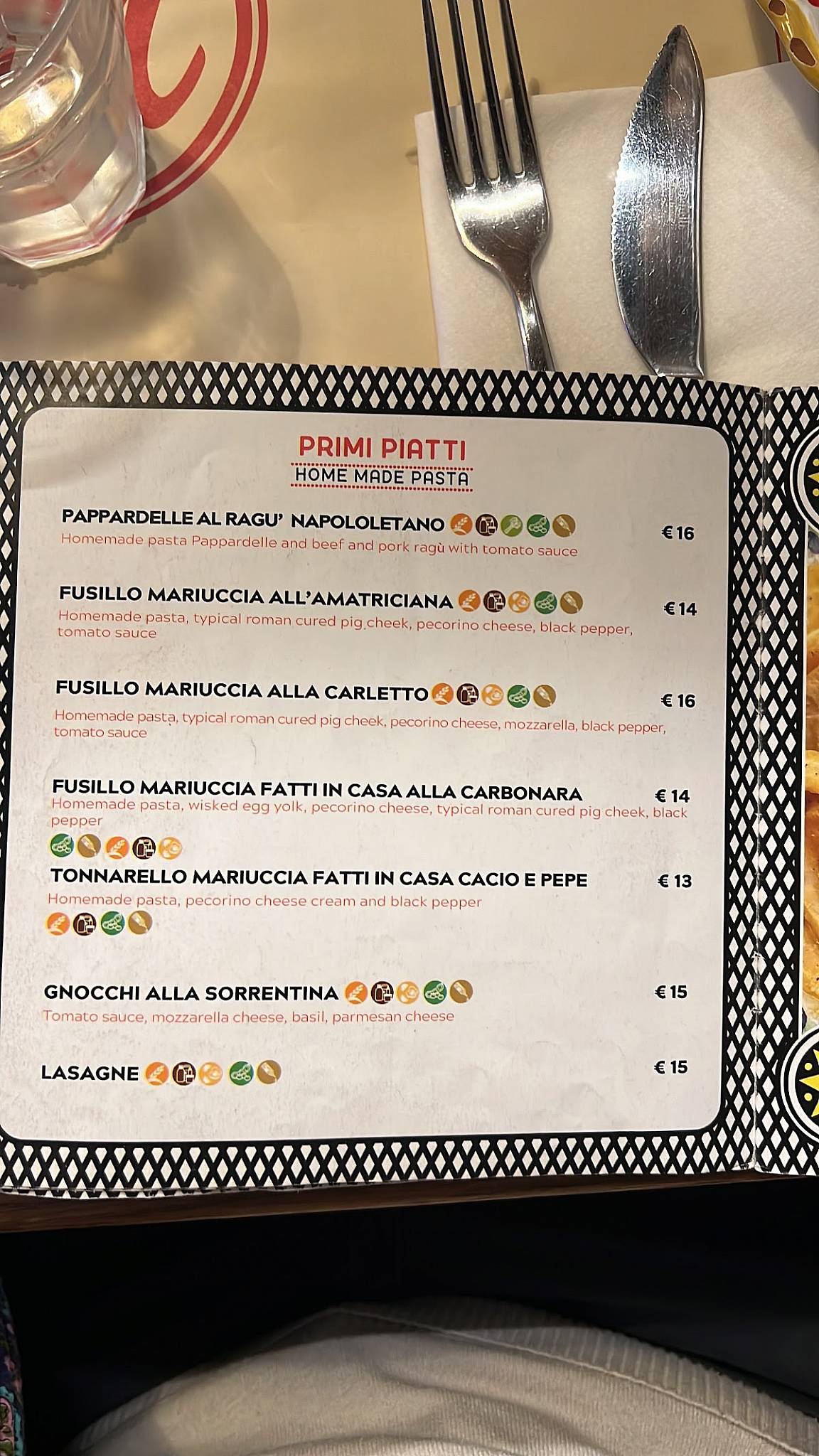 Menu di Mariuccia 
