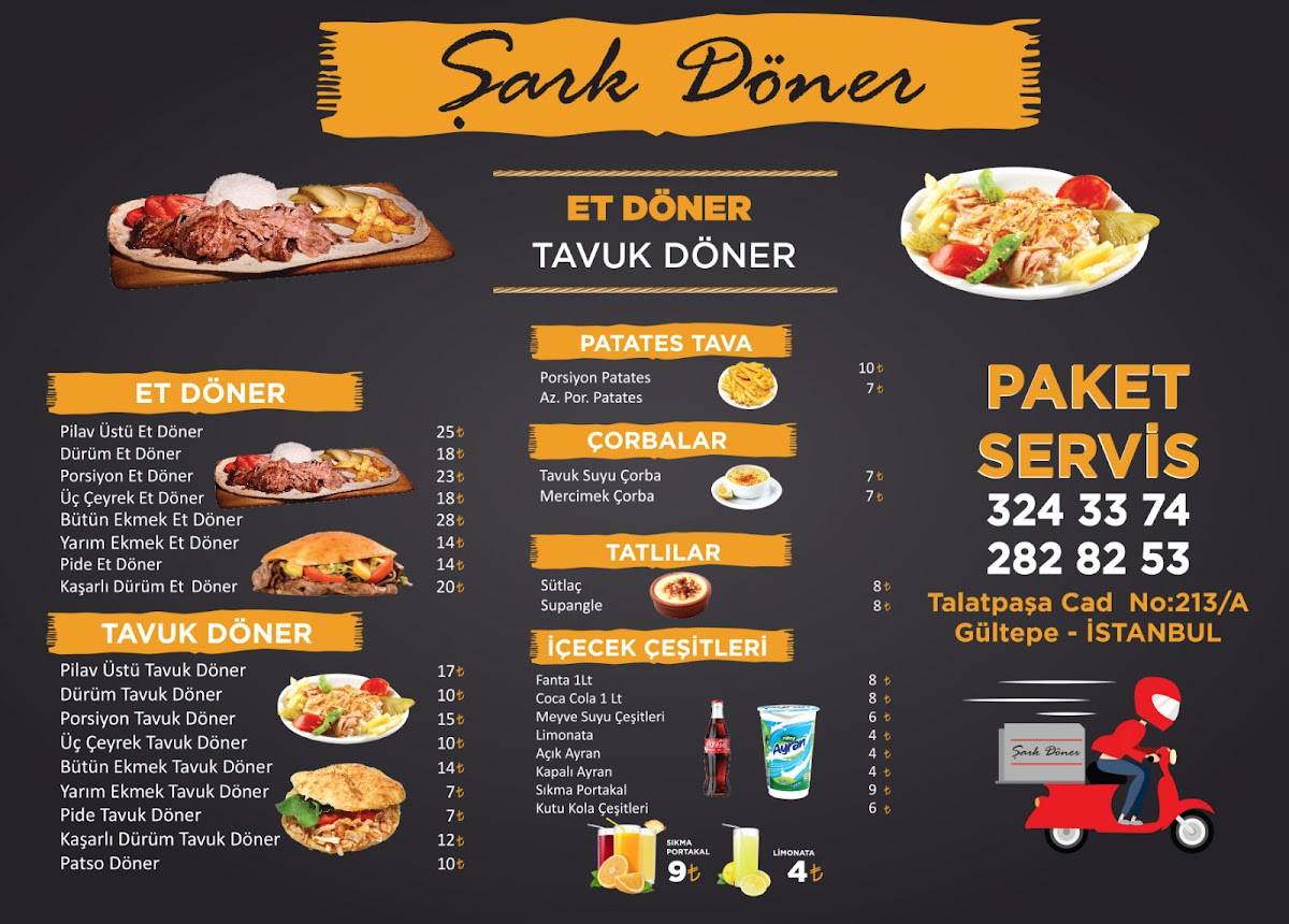 Menu at Sark Bufe, Istanbul, Talatpaşa Cd. No:213/A