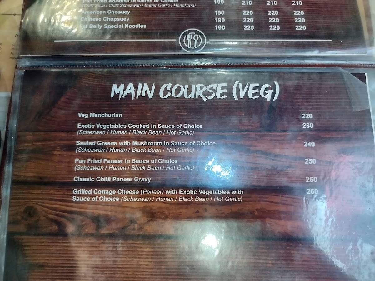 Fat Belly menu