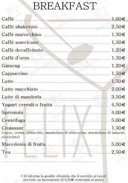 Menu de Felix Navigli