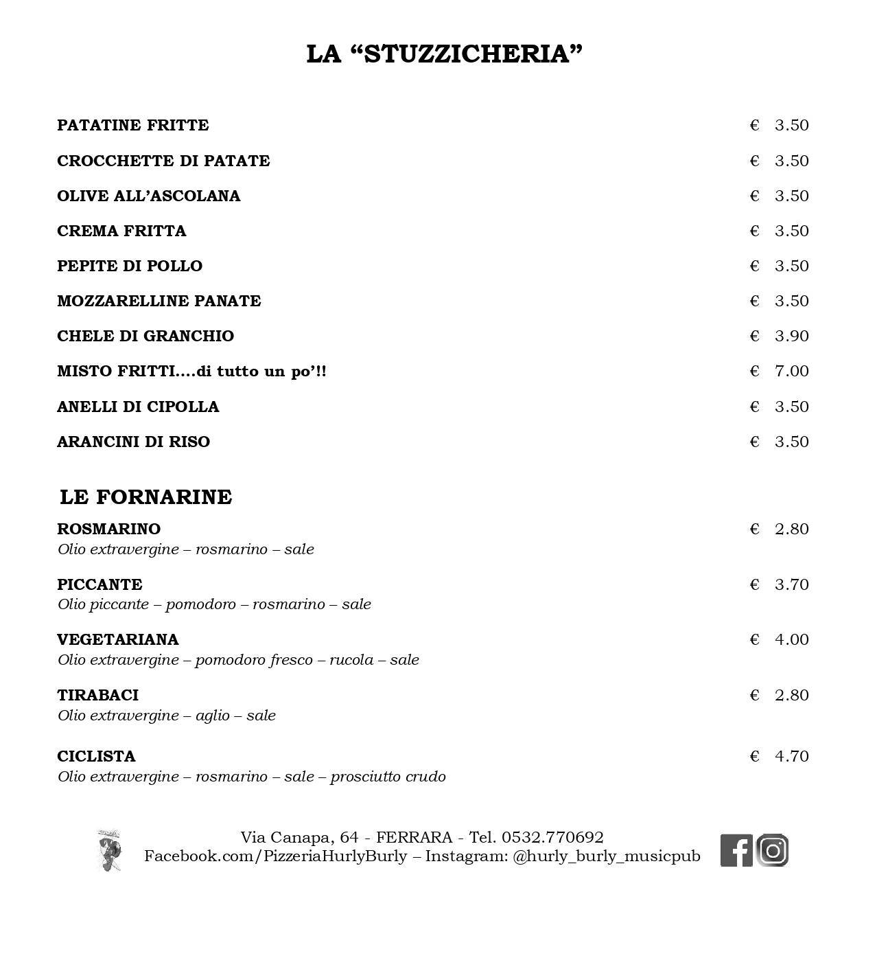 Menu di Hurly Burly 
