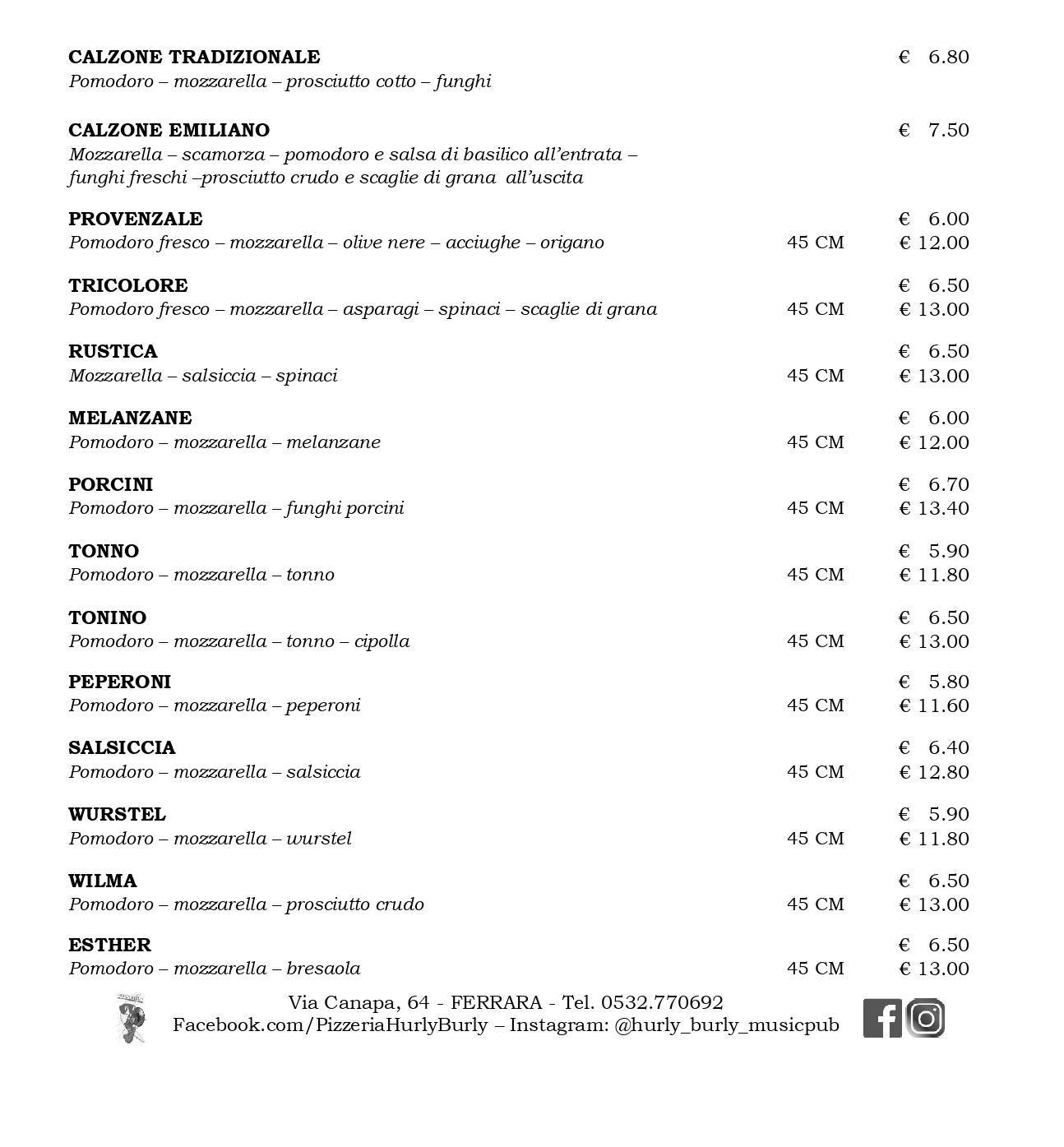 Menu di Hurly Burly 