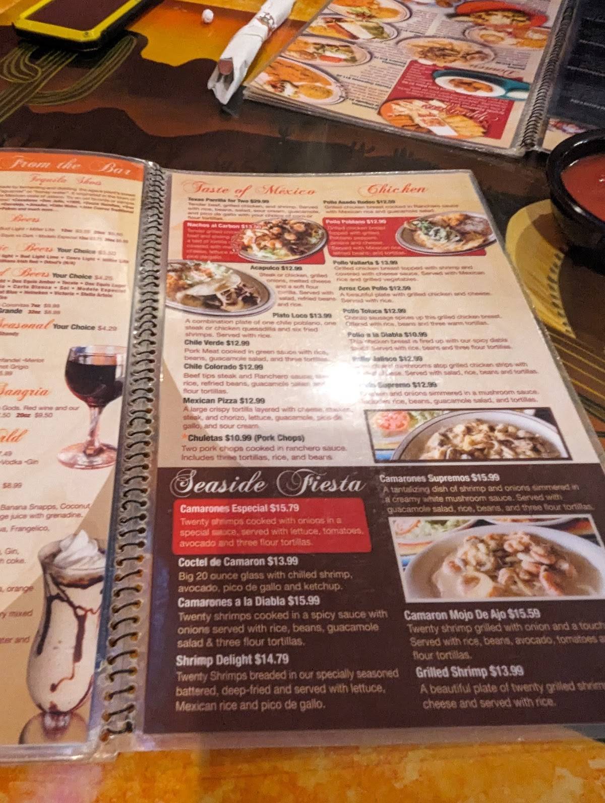 Menu At Fiesta Charra Mexican Restaurant Dewitt Schavey Rd