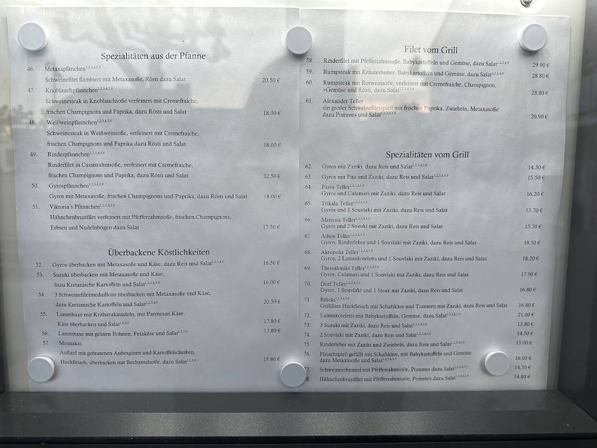 Speisekarte von Restaurant Akropolis, Finnentrop