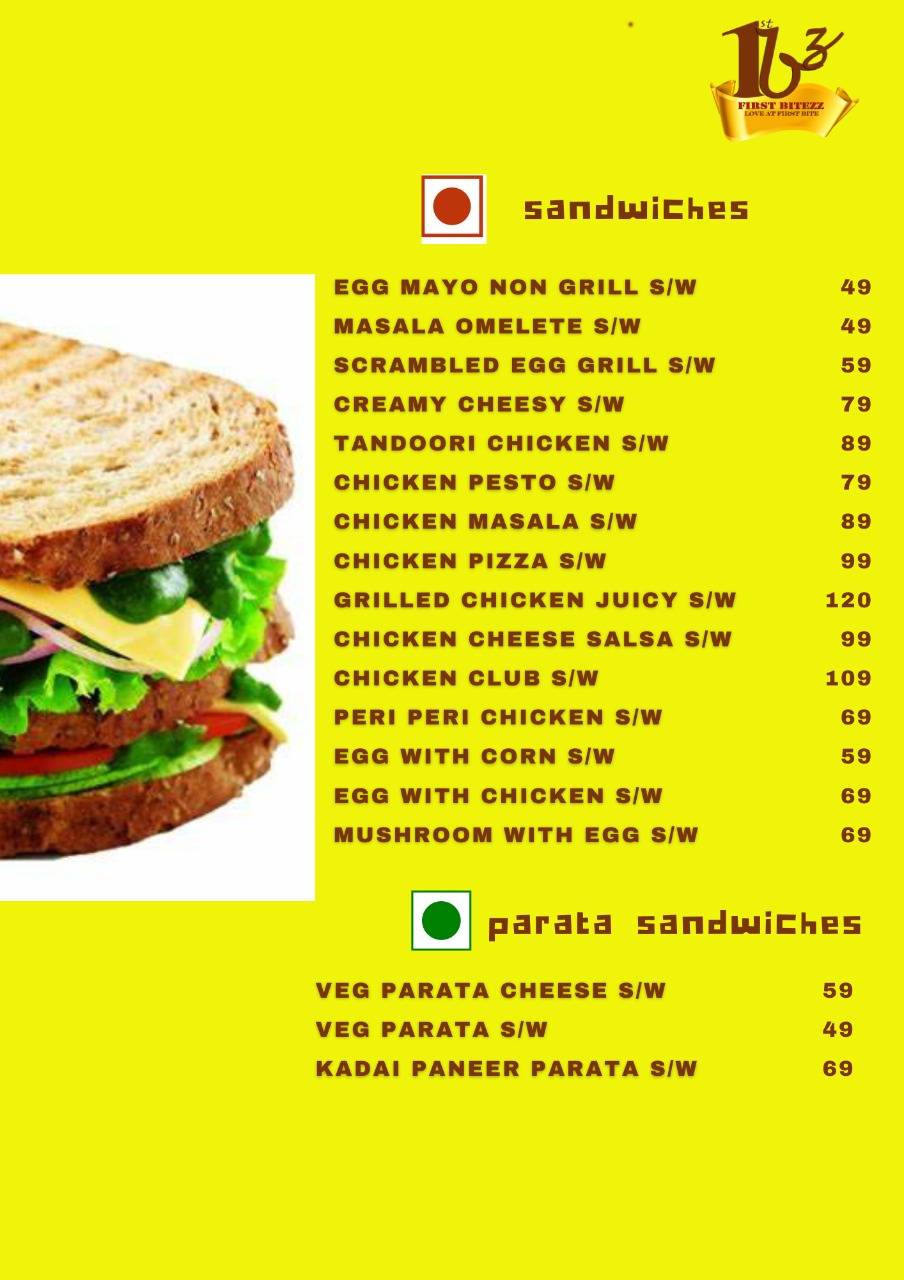 First Bitezz menu