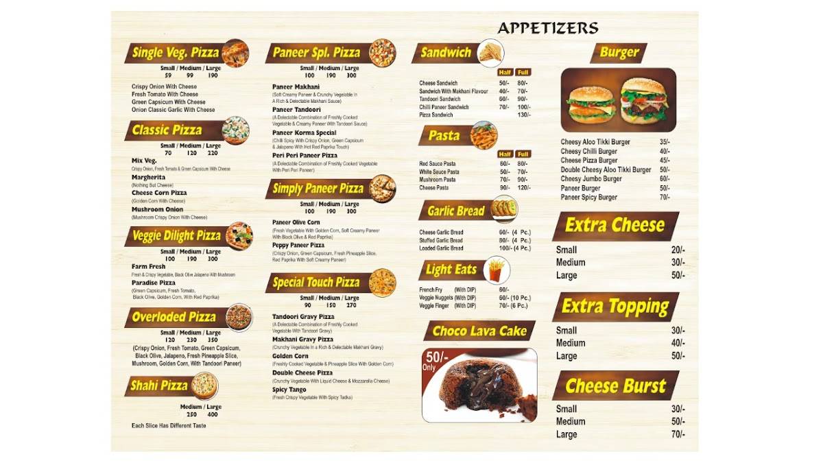 First Taste menu