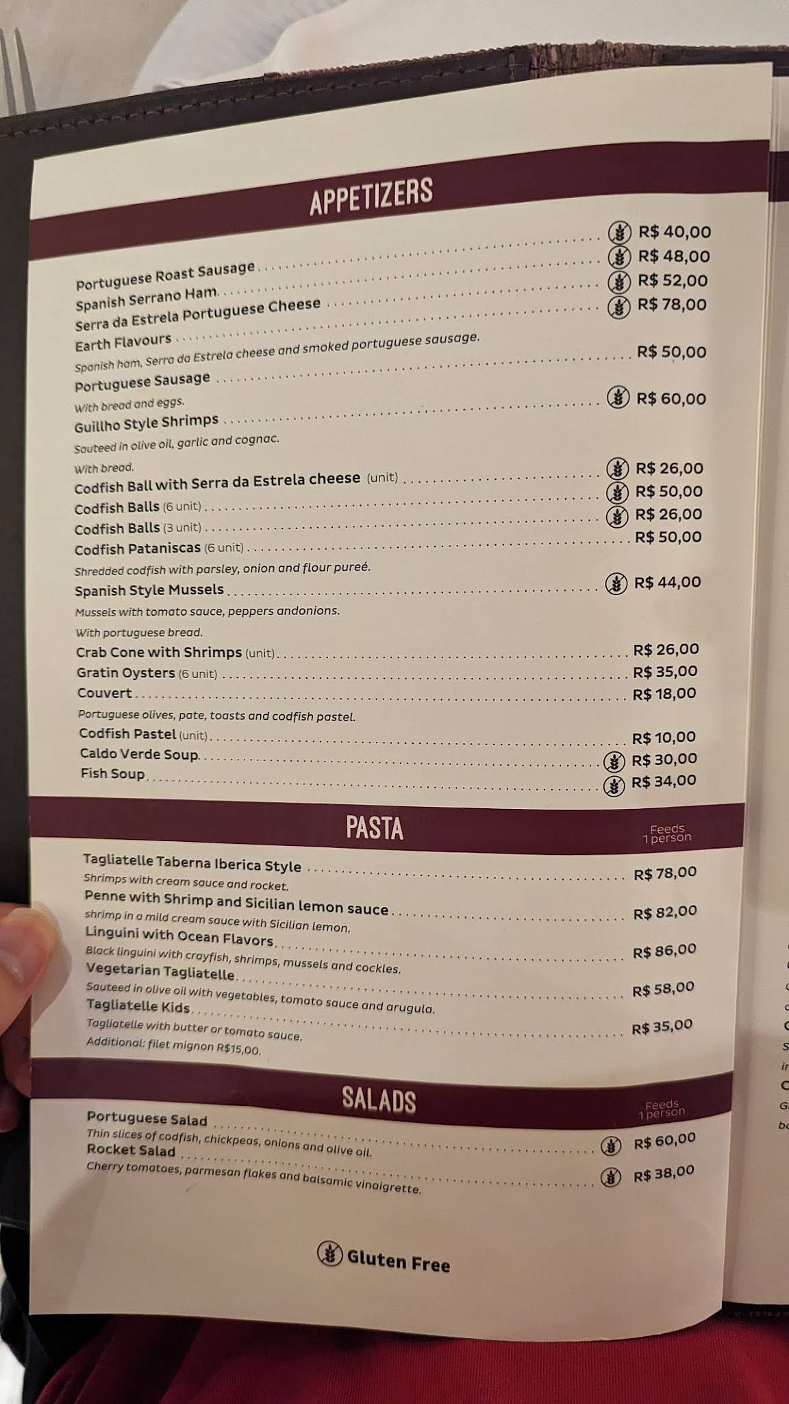 Taberna Ibérica cardápio