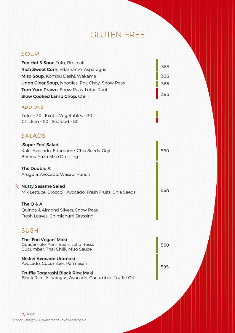 Foo Andheri menu