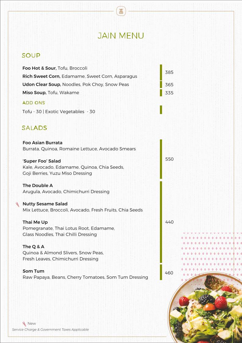 Foo Andheri menu