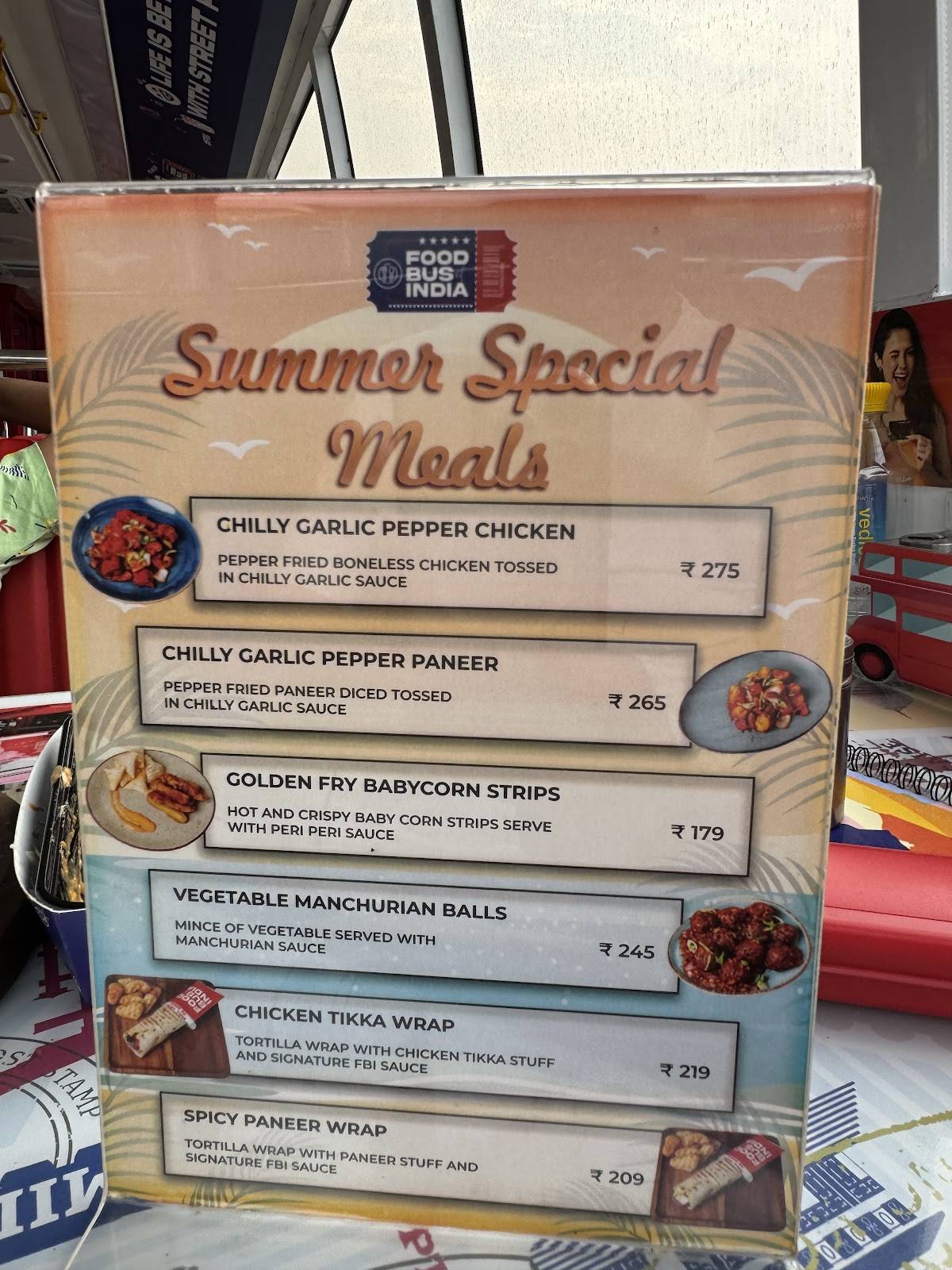 Food Bus of India menu