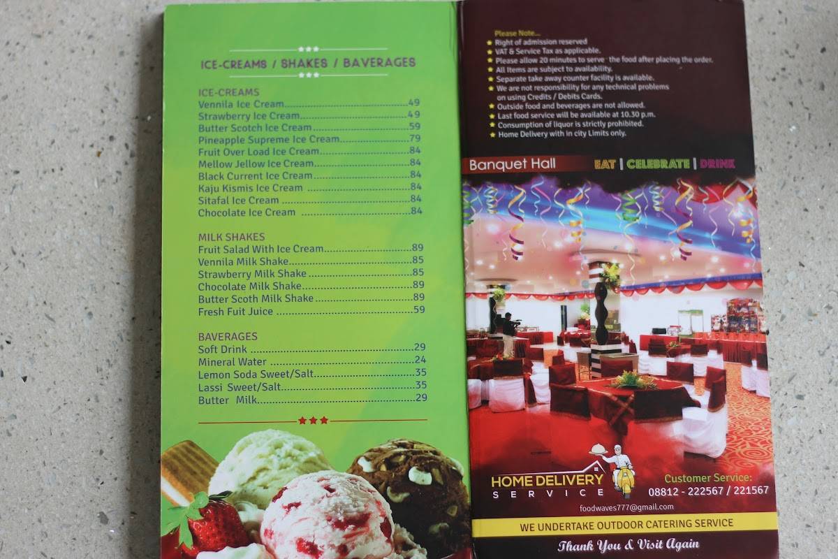 Food Waves menu
