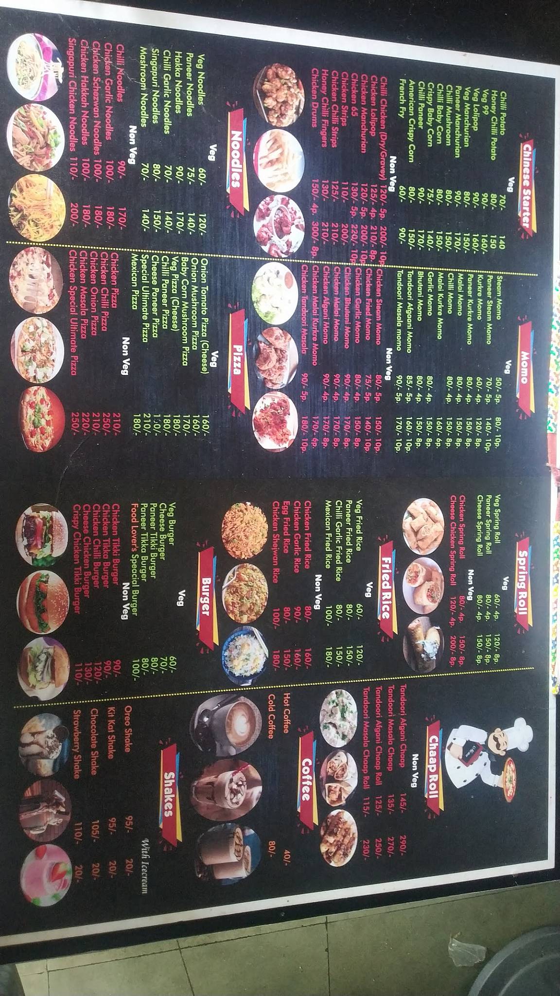 Food lovers menu