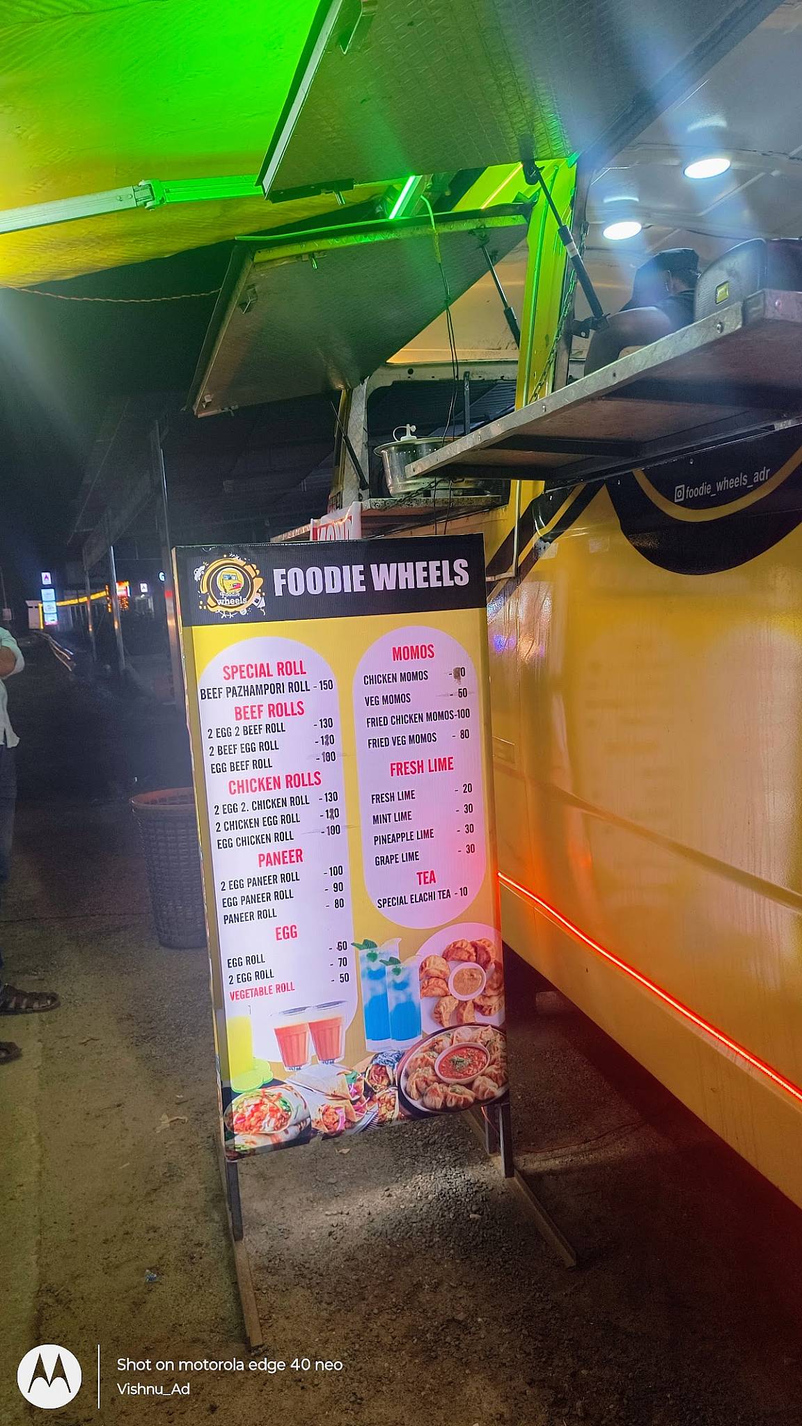Foodie wheels menu