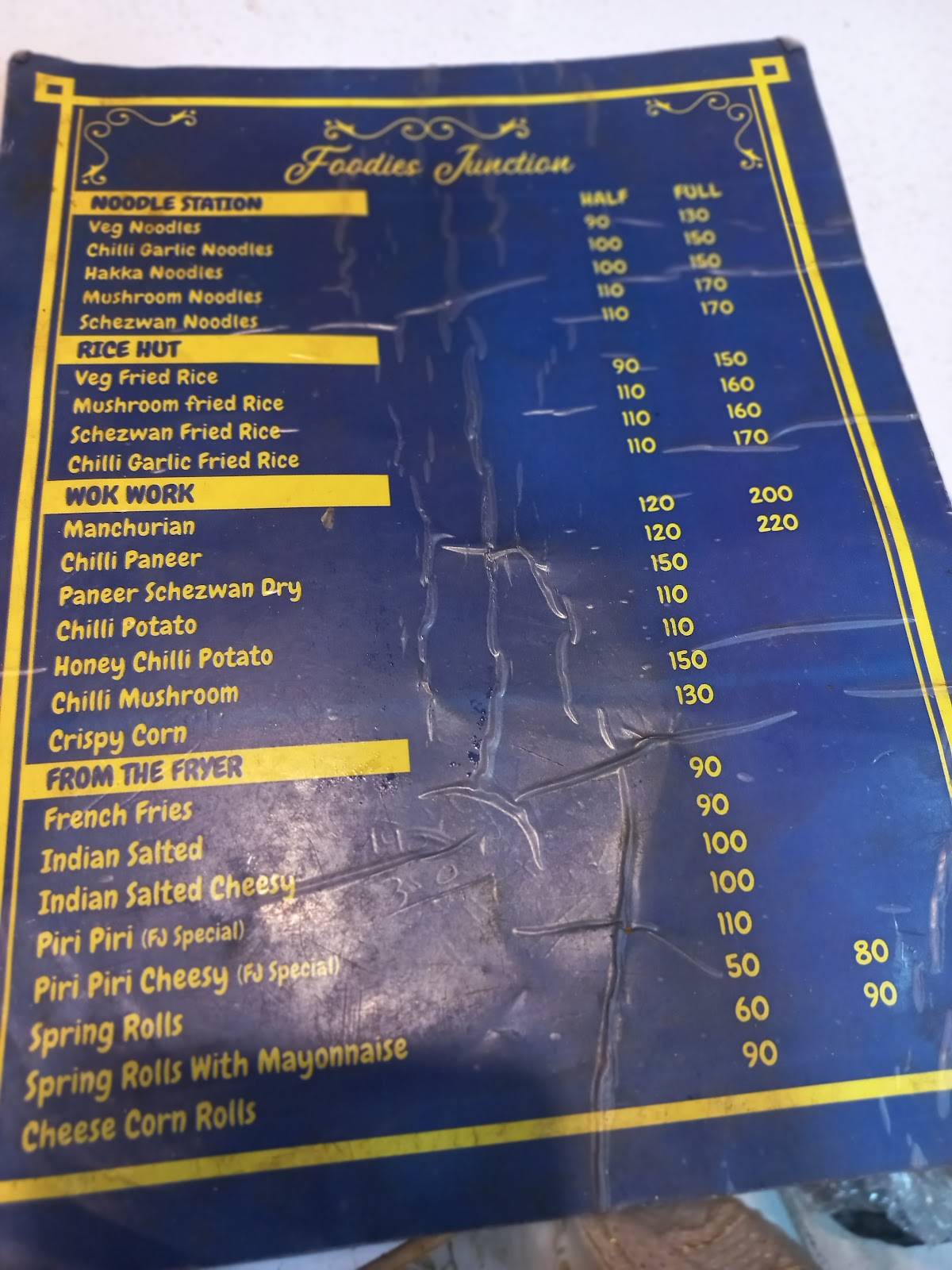 Foodies Junction menu