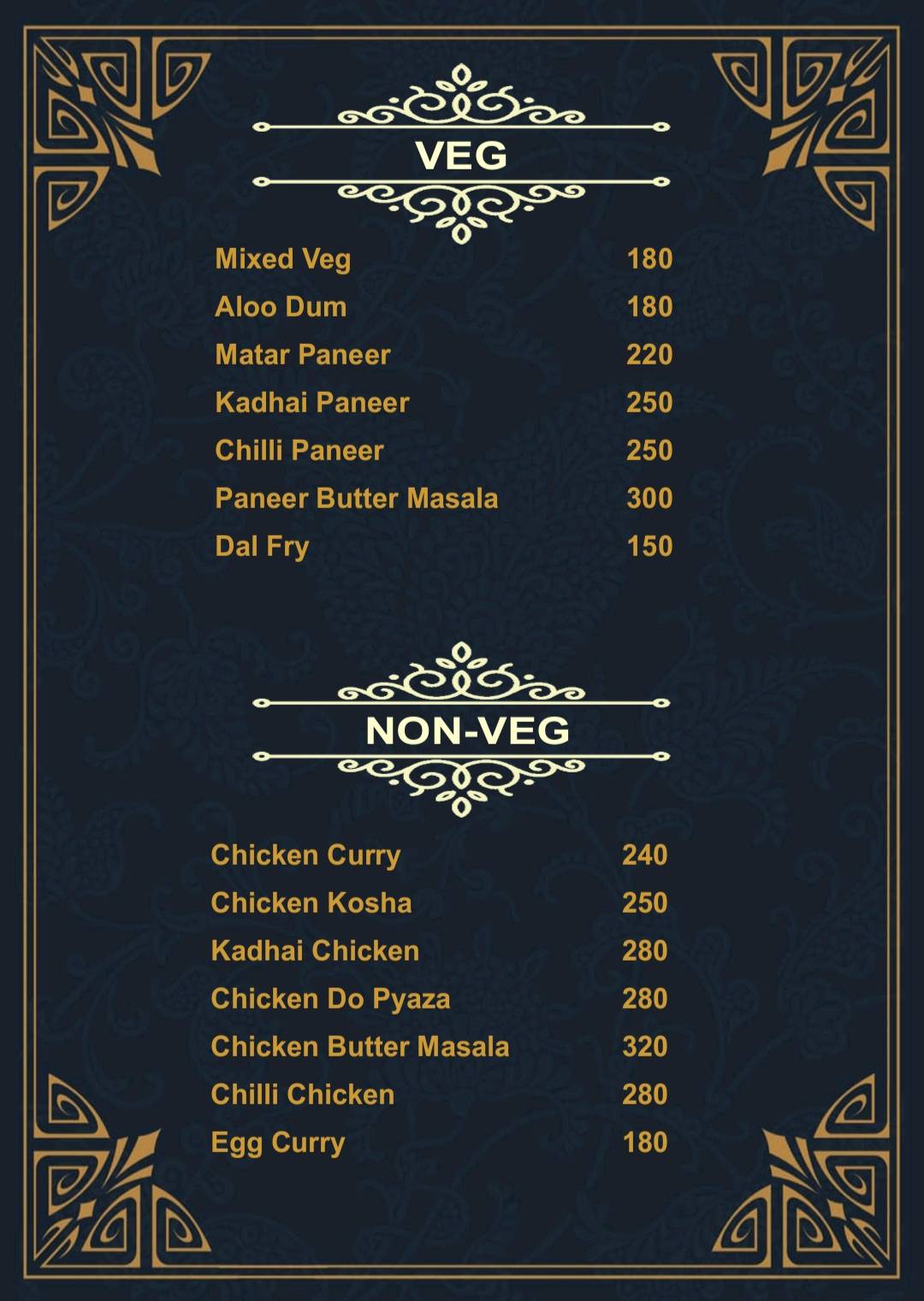 Foodiez Hub menu