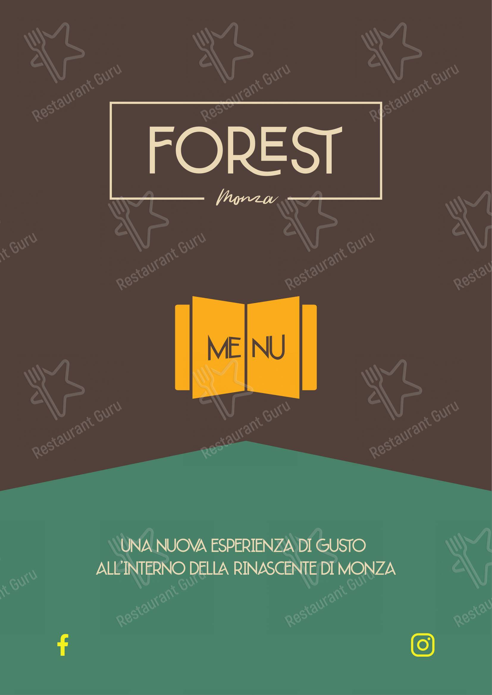 Menu per Forest Monza caffè bar