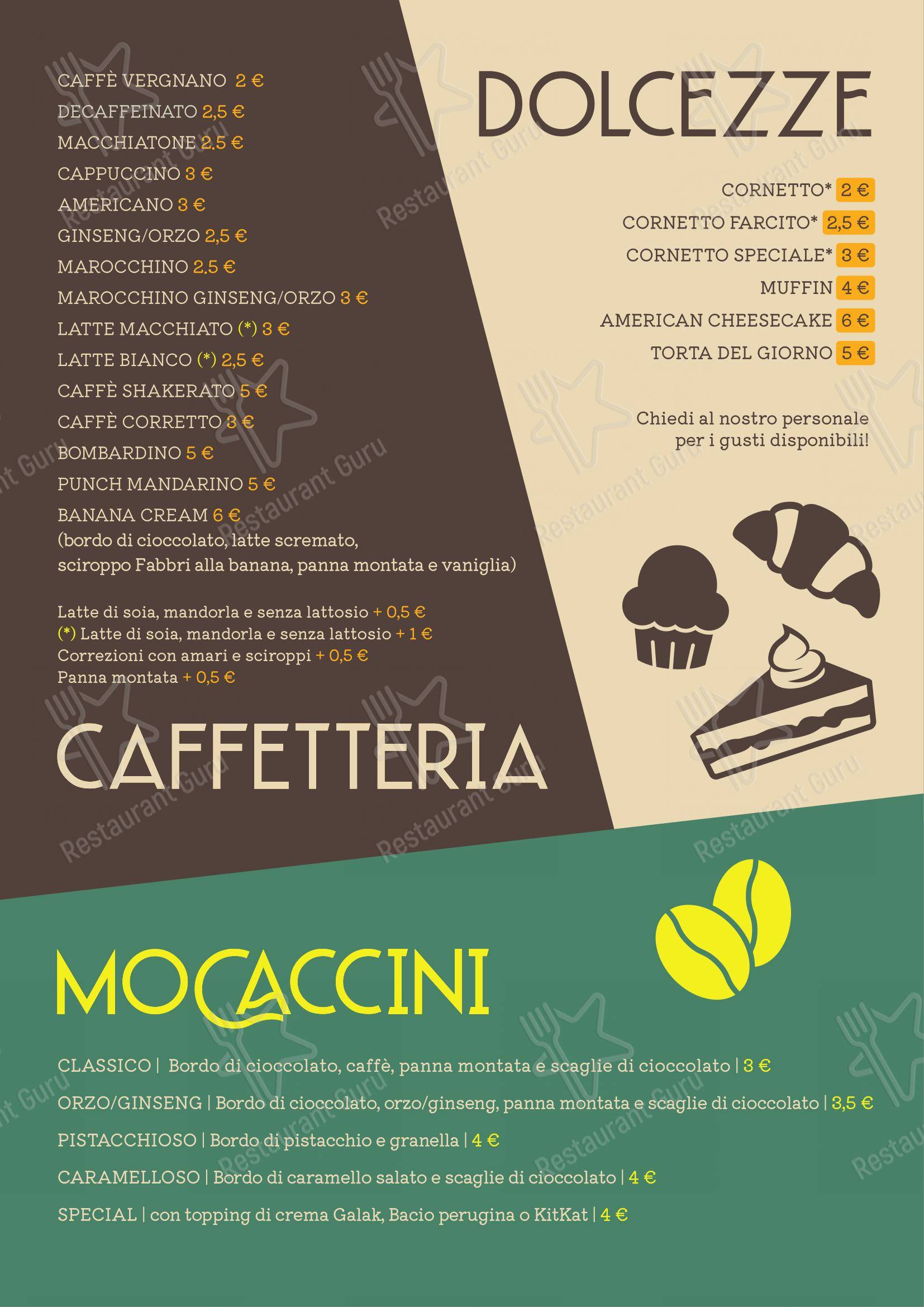 Menu di Forest Monza - Menu