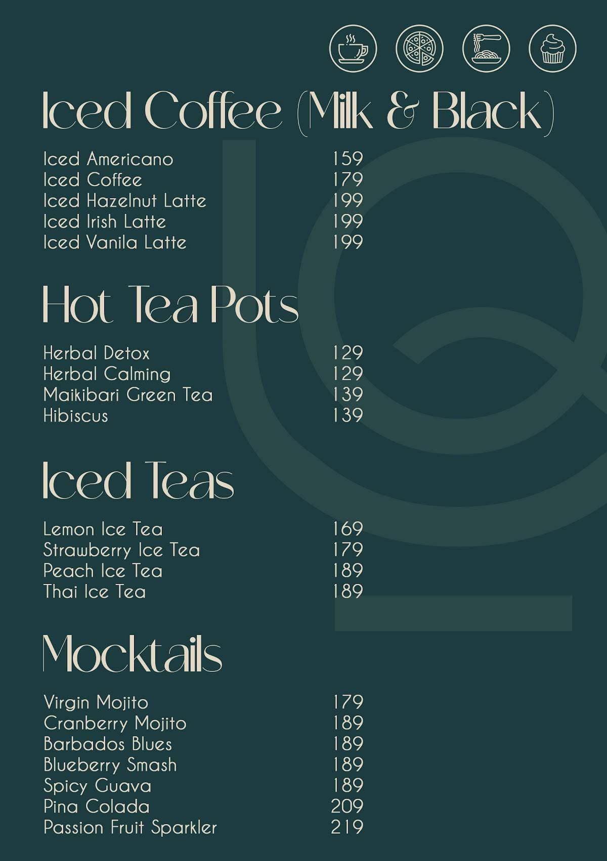Forque Kitchen & Cafe menu