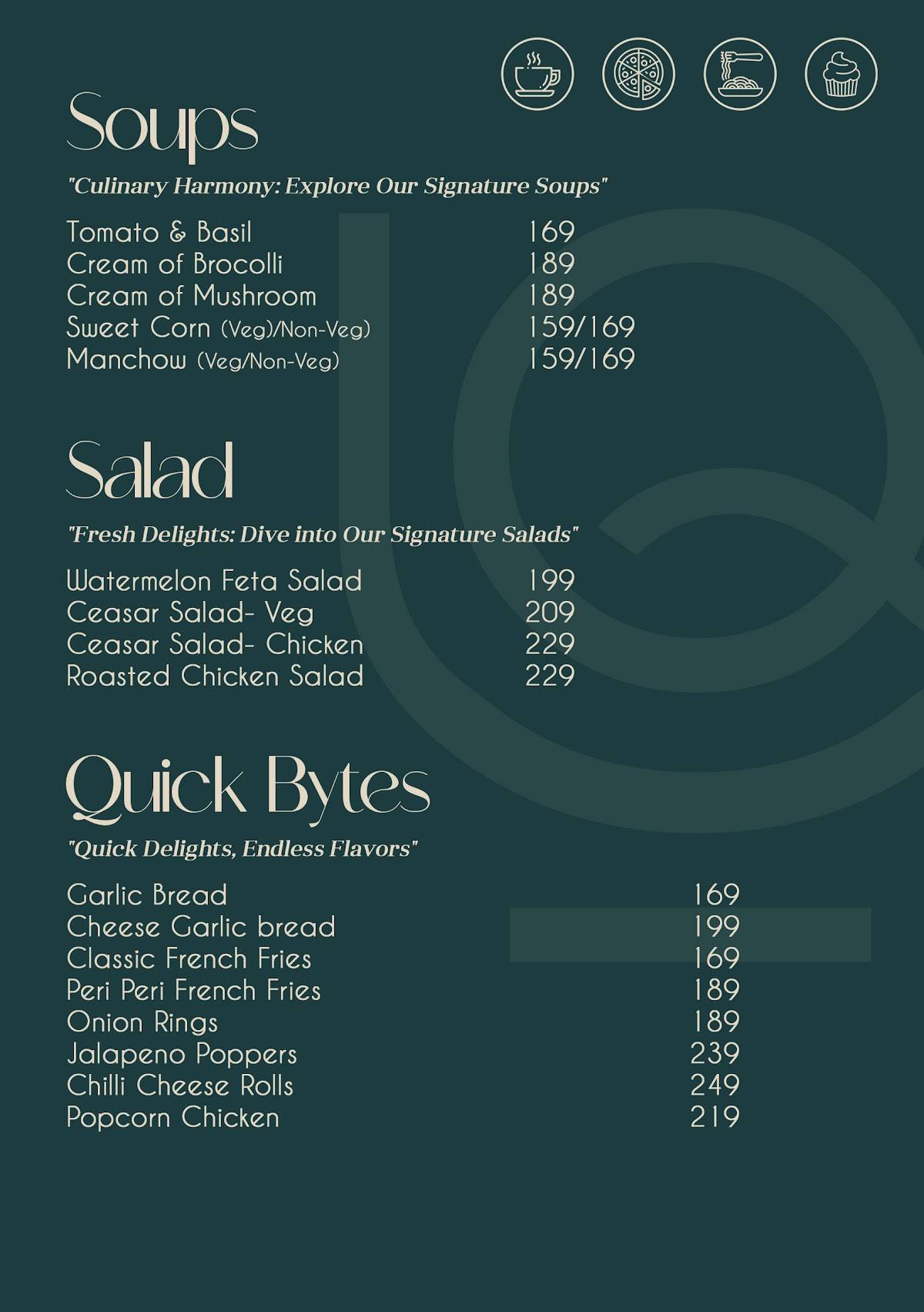 Forque Kitchen & Cafe menu