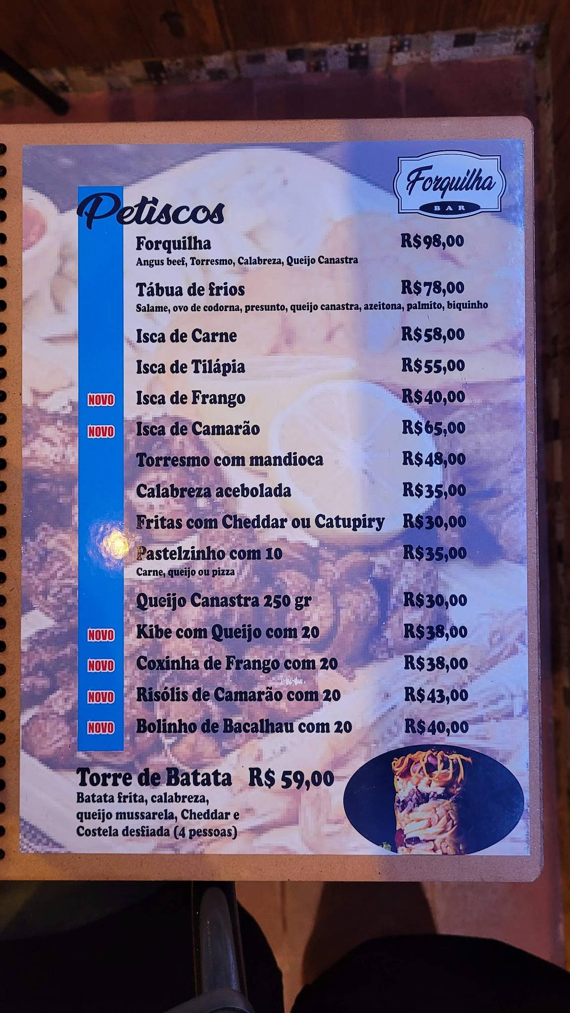 Forquilha Bar cardápio