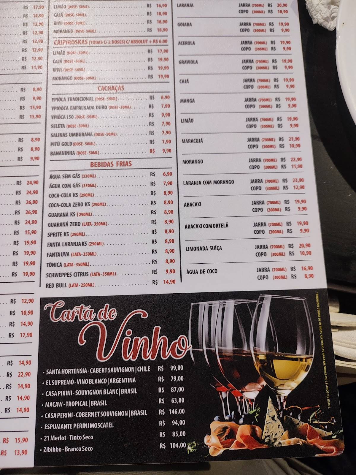 Mestre da Parrilla cardápio