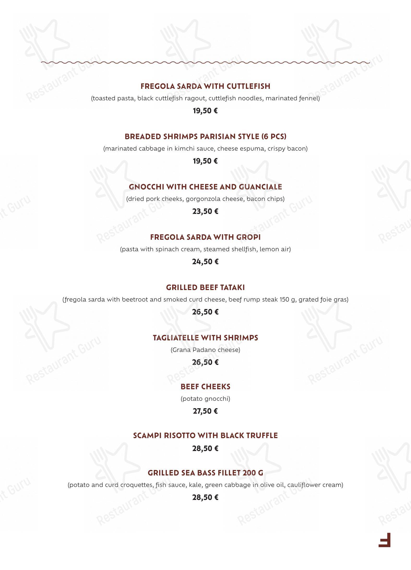 Menu di Foša - Menu bar