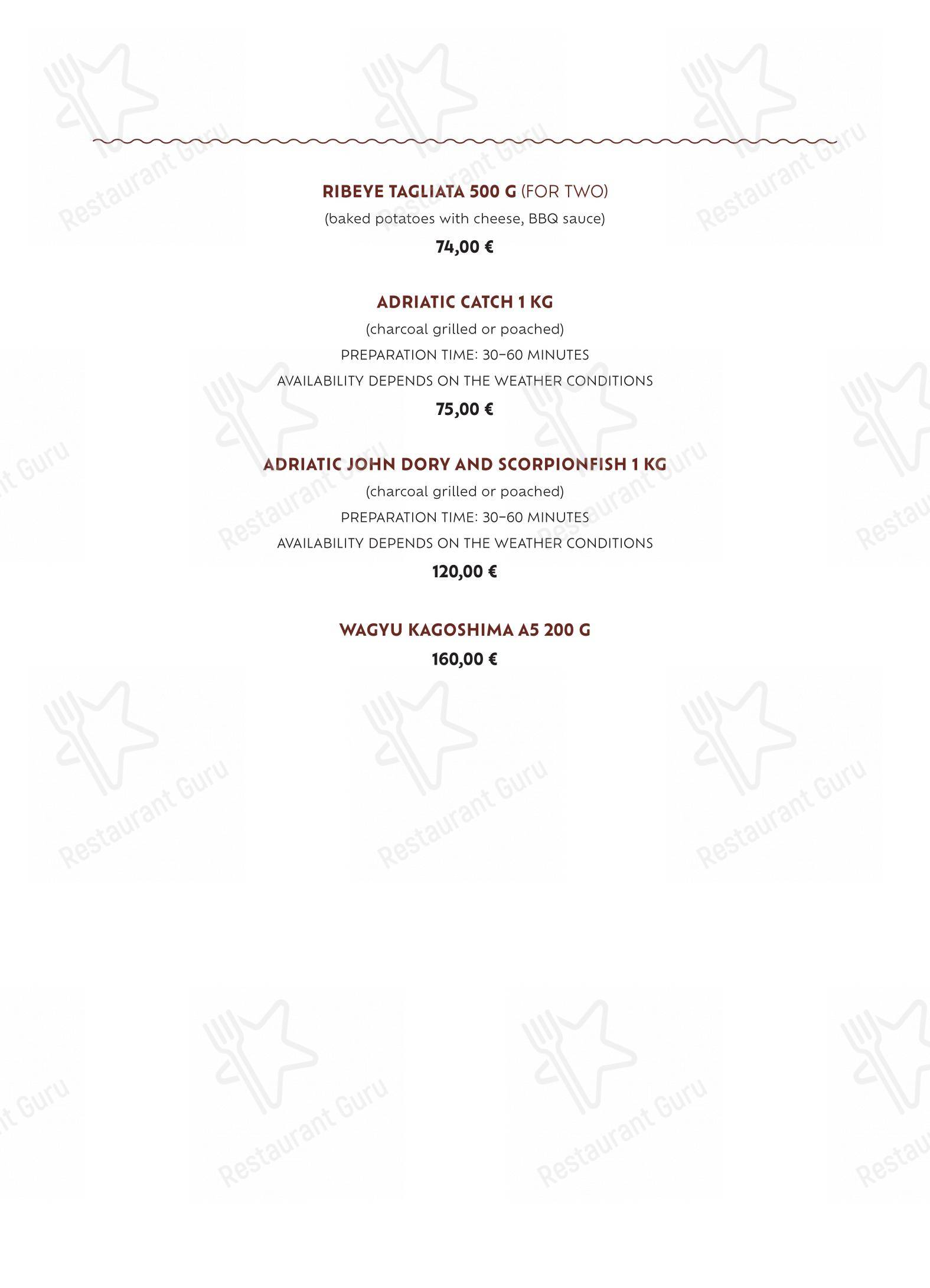 Menu bar per Foša ristorante