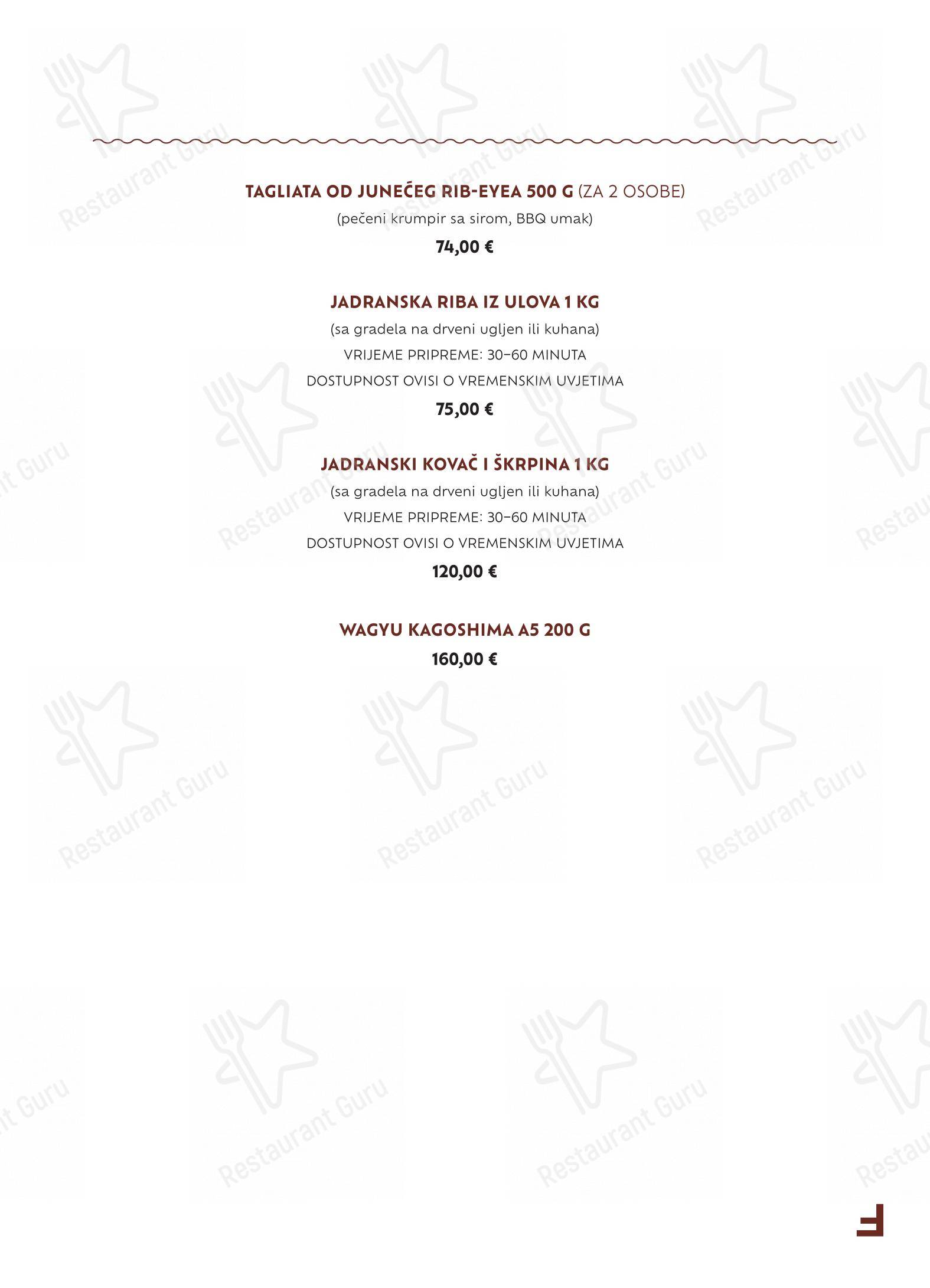 Foša in Zara - Menu bar