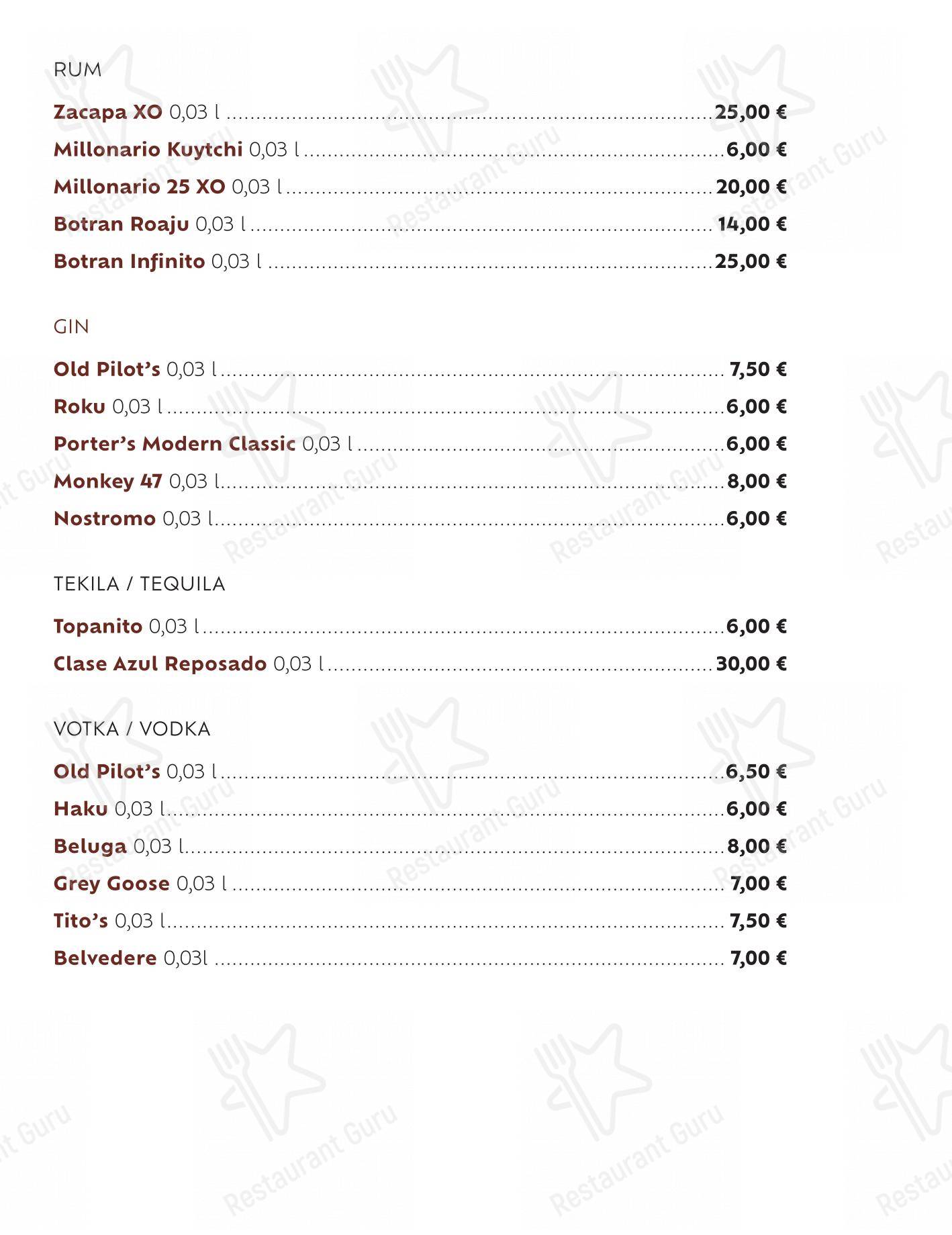 Menu per Foša ristorante