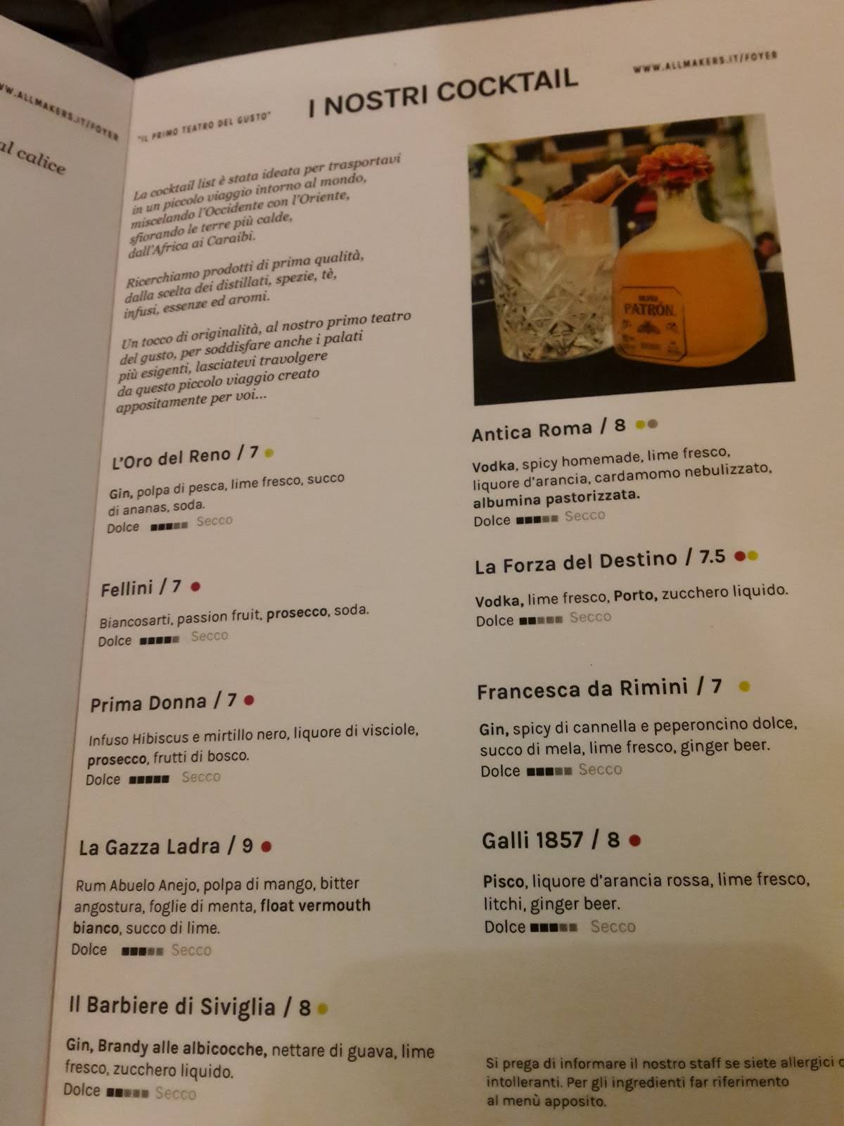 Menu di Foyer 