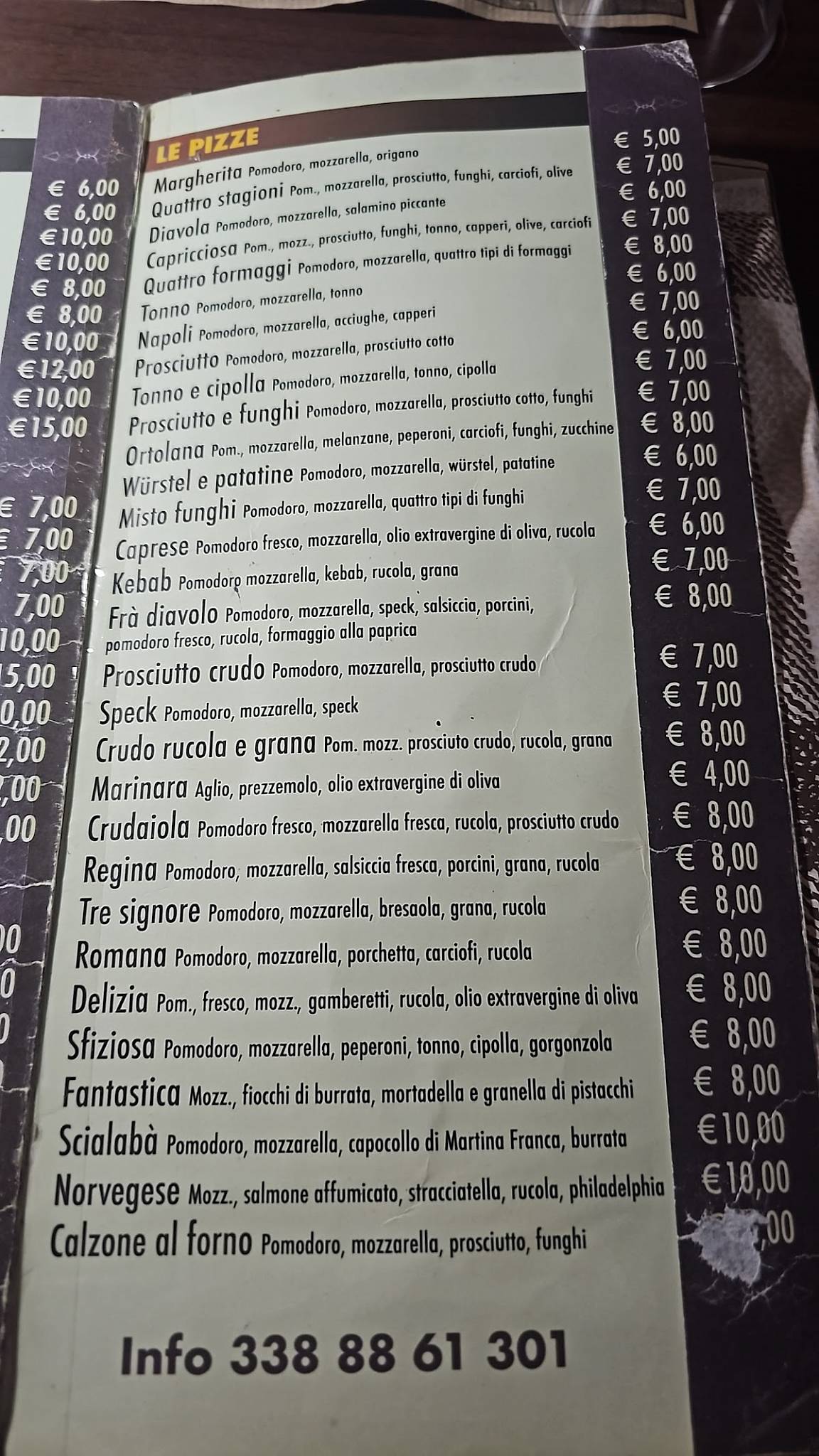 Menu di Fra’ Diavolo 
