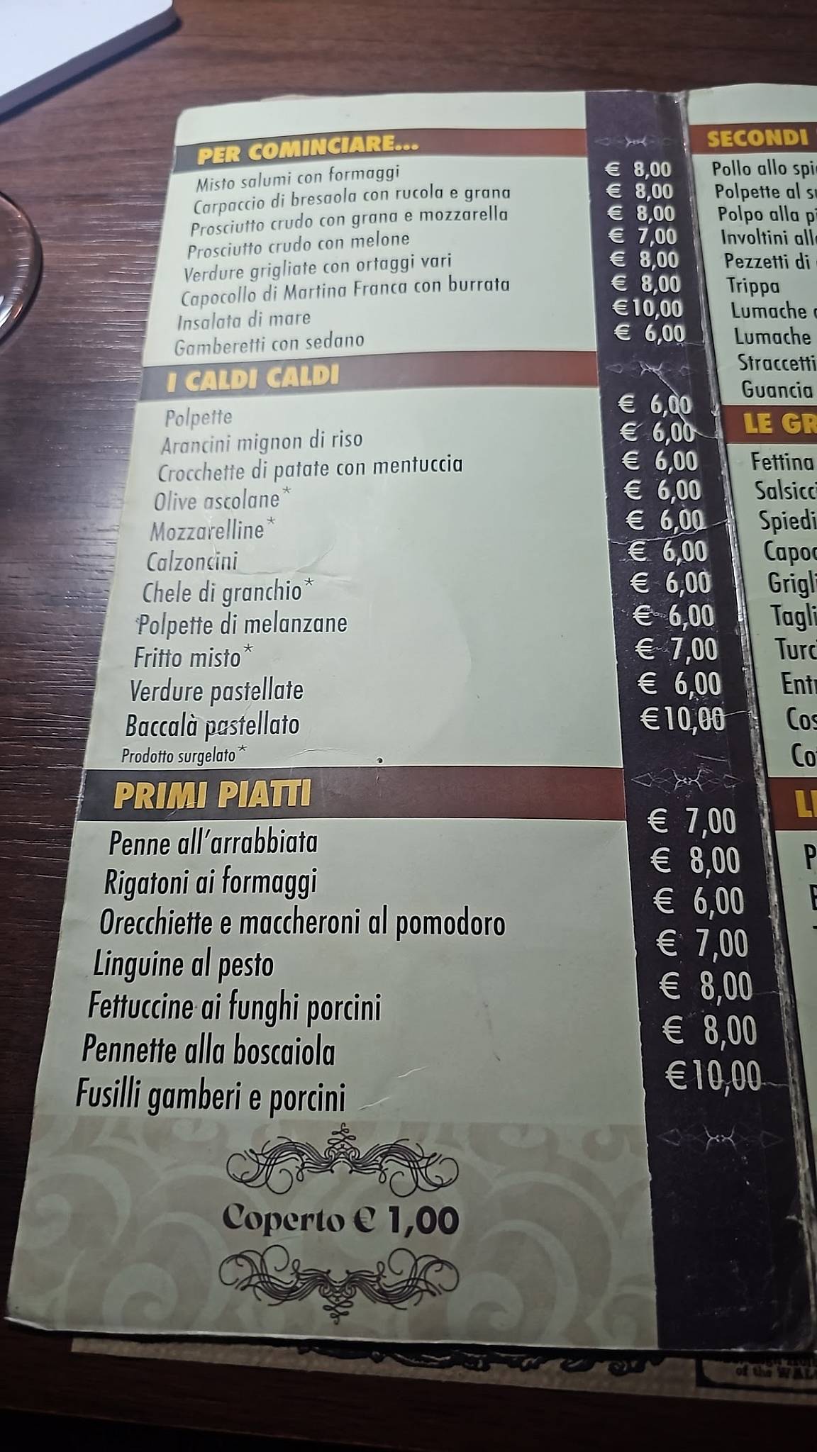 Menu di Fra’ Diavolo 
