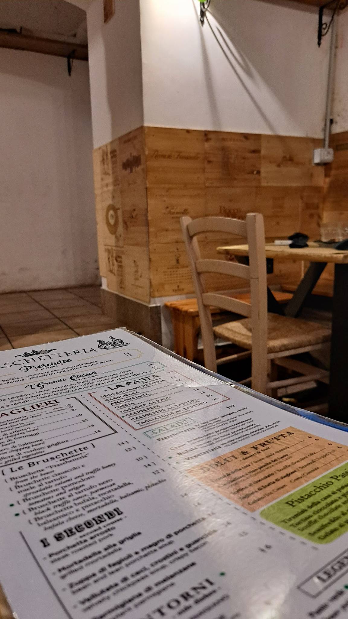 Menu di Fraschetteria Roma 