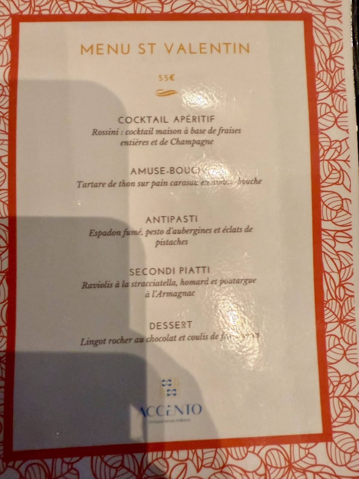 Menu de Accènto