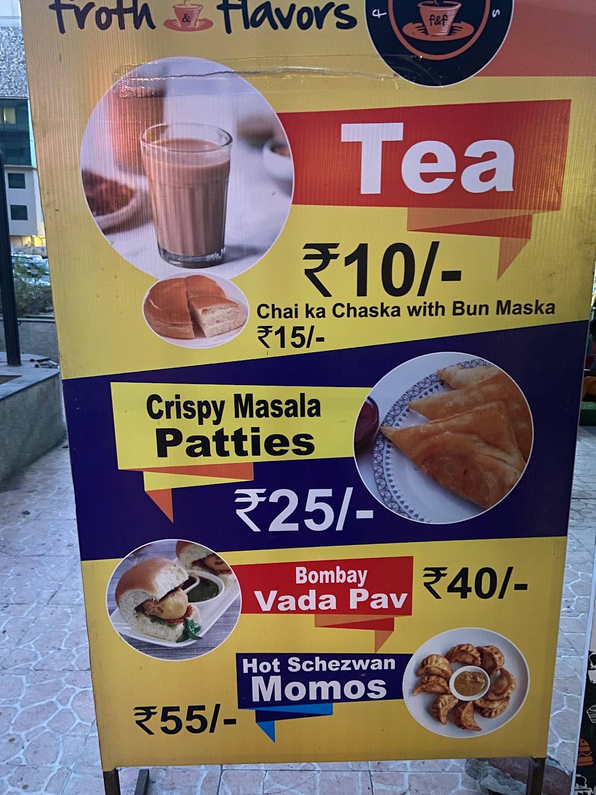 Froth & flavors kitchen menu