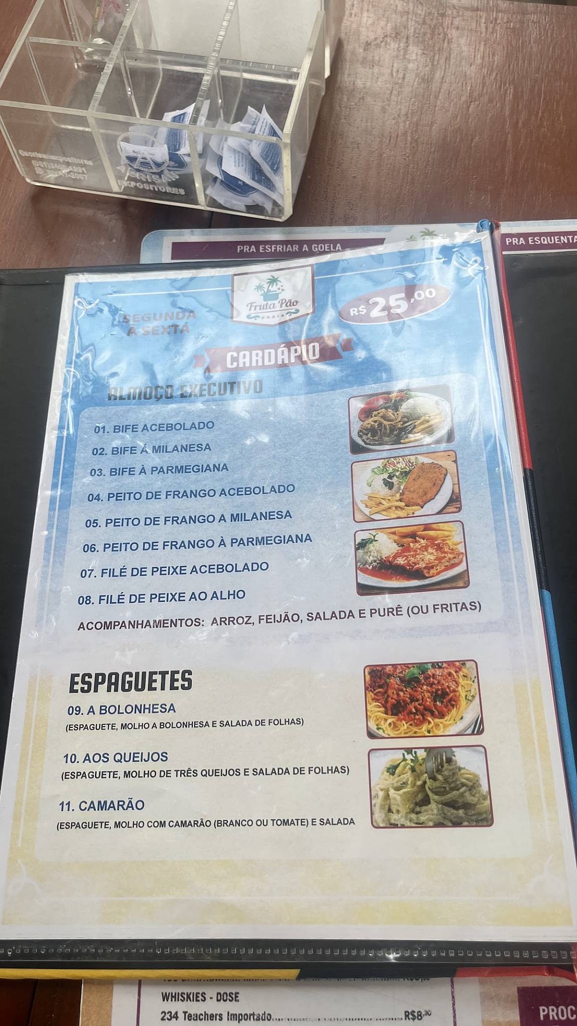 Fruta Pão Praia cardápio