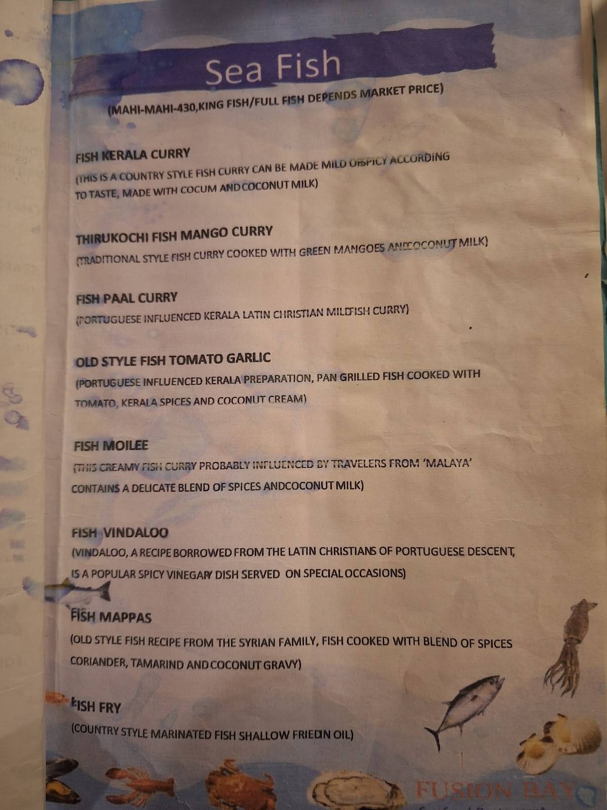 Fusion Bay menu